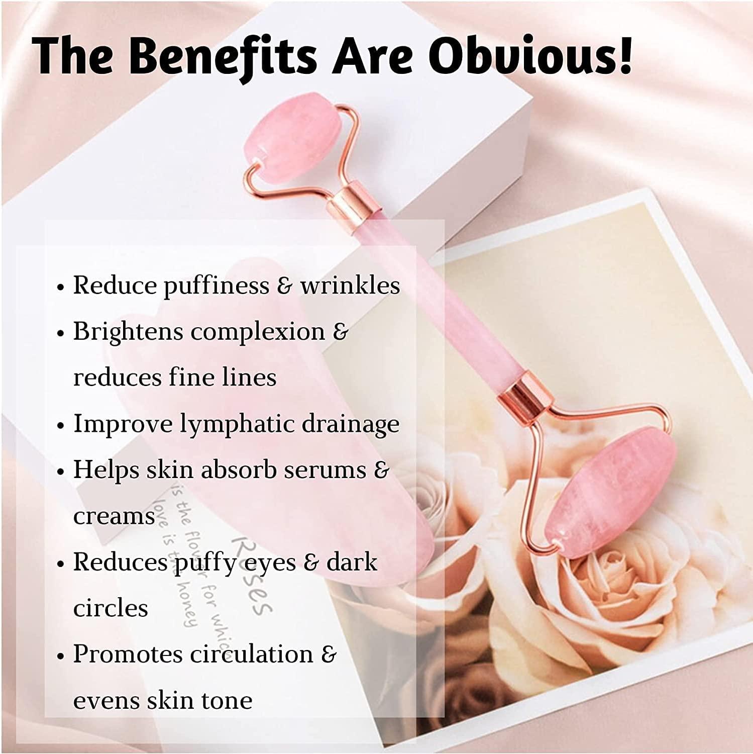 Original Jade Roller & Gua Sha Set | Natural Rose Quartz Facial Tools for  Toning & Firming Skin | Buy Now with Express International Delivery