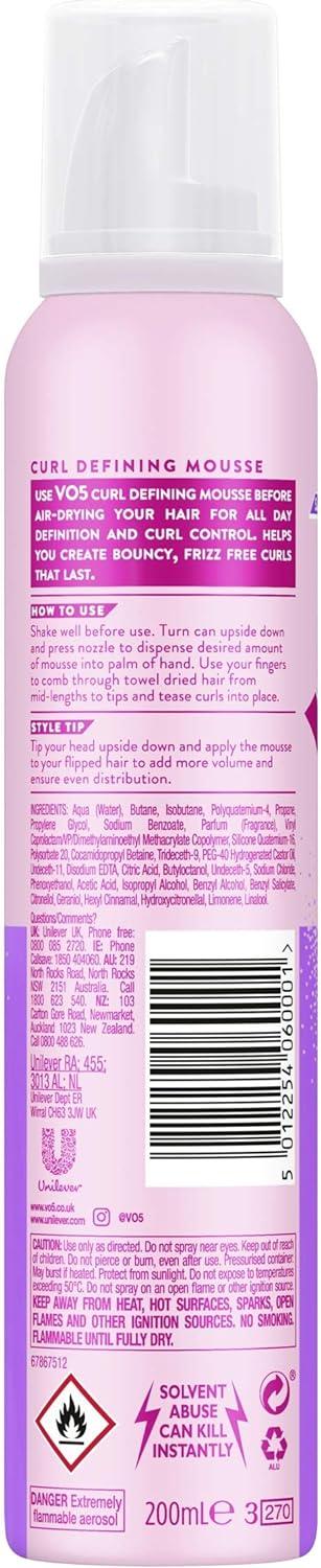 VO5 Curl Defining Mousse With Definition And Hold, Perfect For