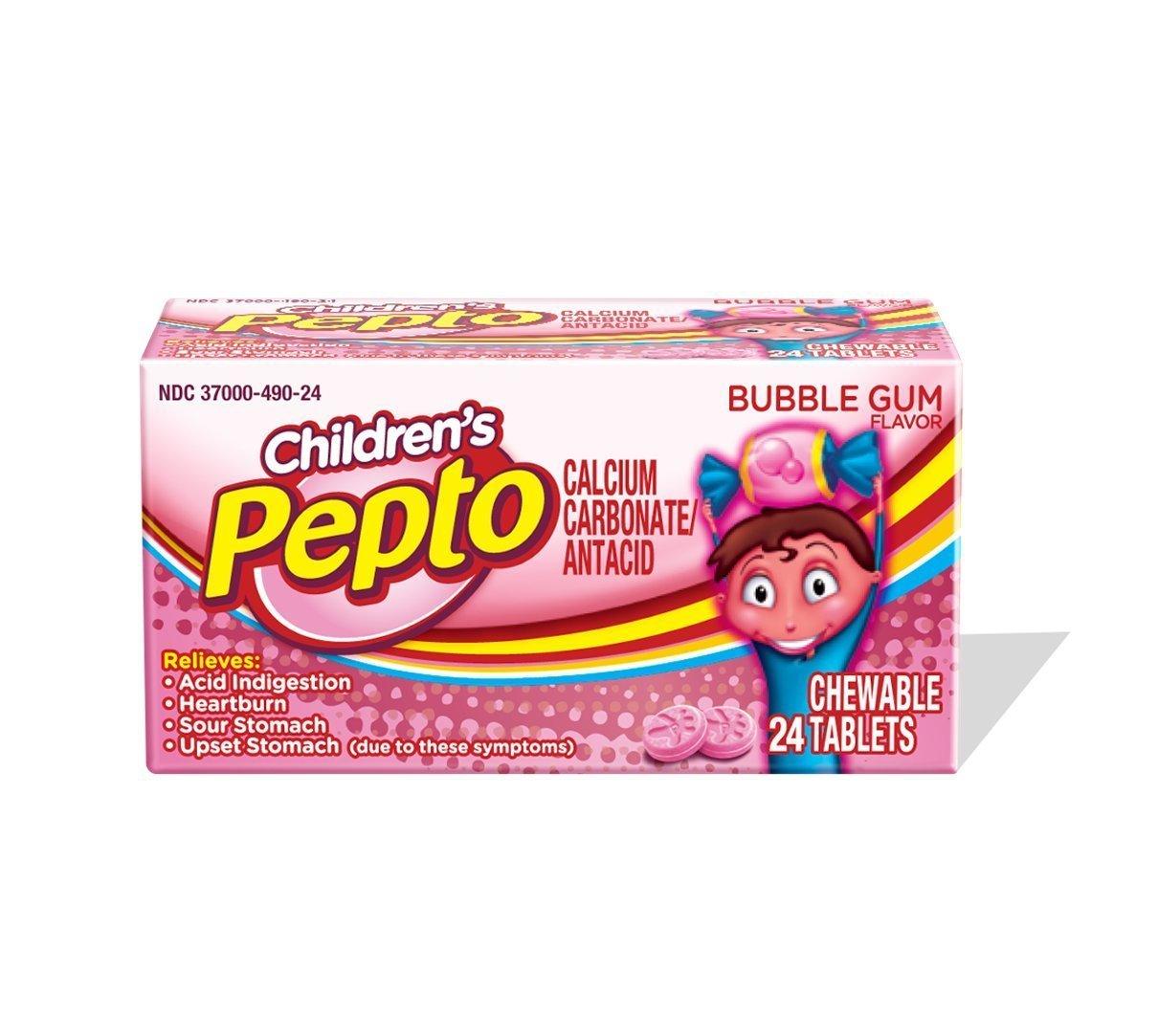 PeptoBismol Children's Pepto Bubble Gum 24 Chewable Tablets