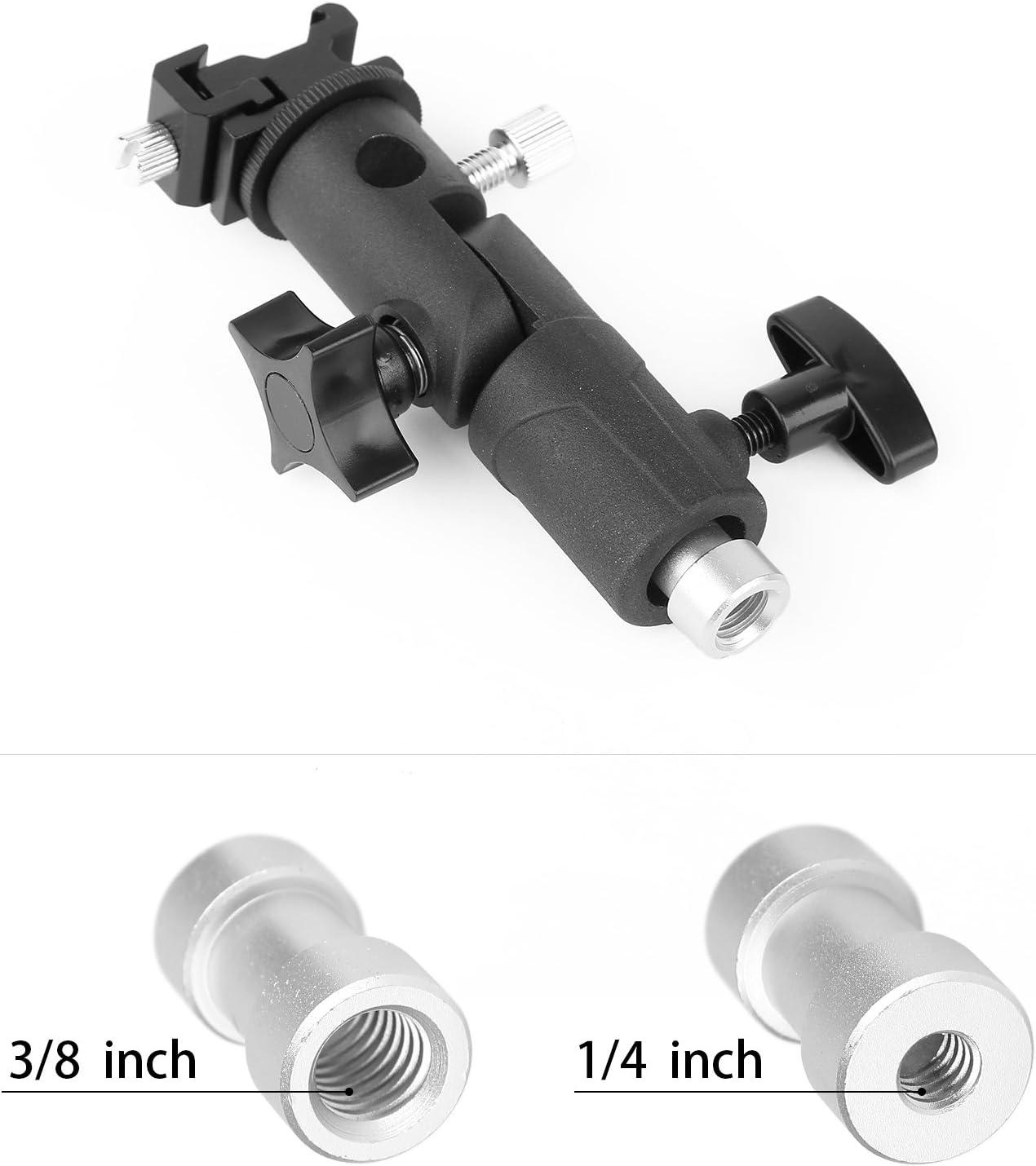 ChromLives Porta Flash Staffa Flash Supporto Flash Staffa per Ombrellone Speedlite Flash della Fotocamera Supporto per Luce Girevole Supporto Staffa Tipo E per Canon Nikon Pentax Olympus Nissin Metz
