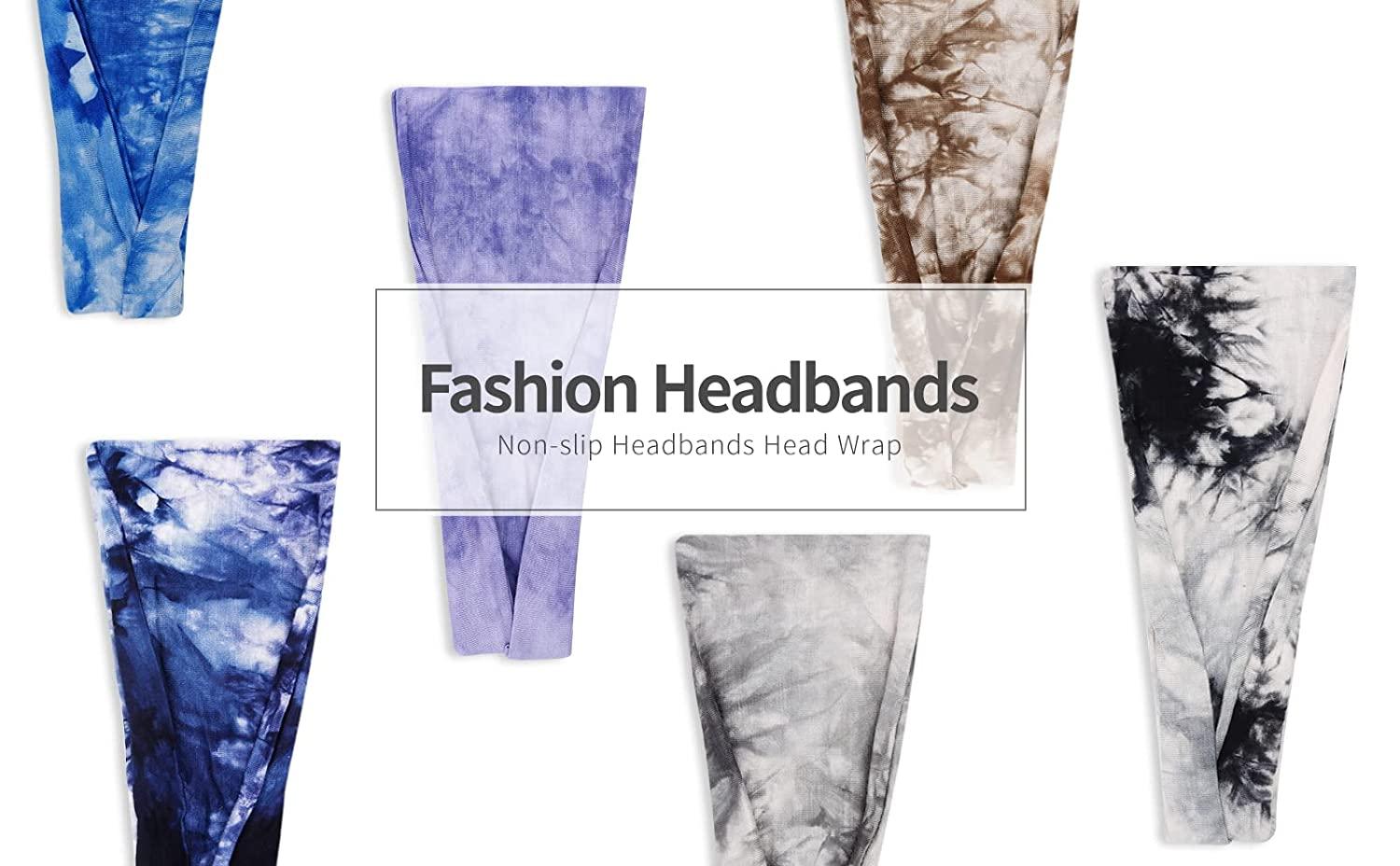 Huachi Headbands for Women Athletic Sweat Bands Tie Dye, Boho Head