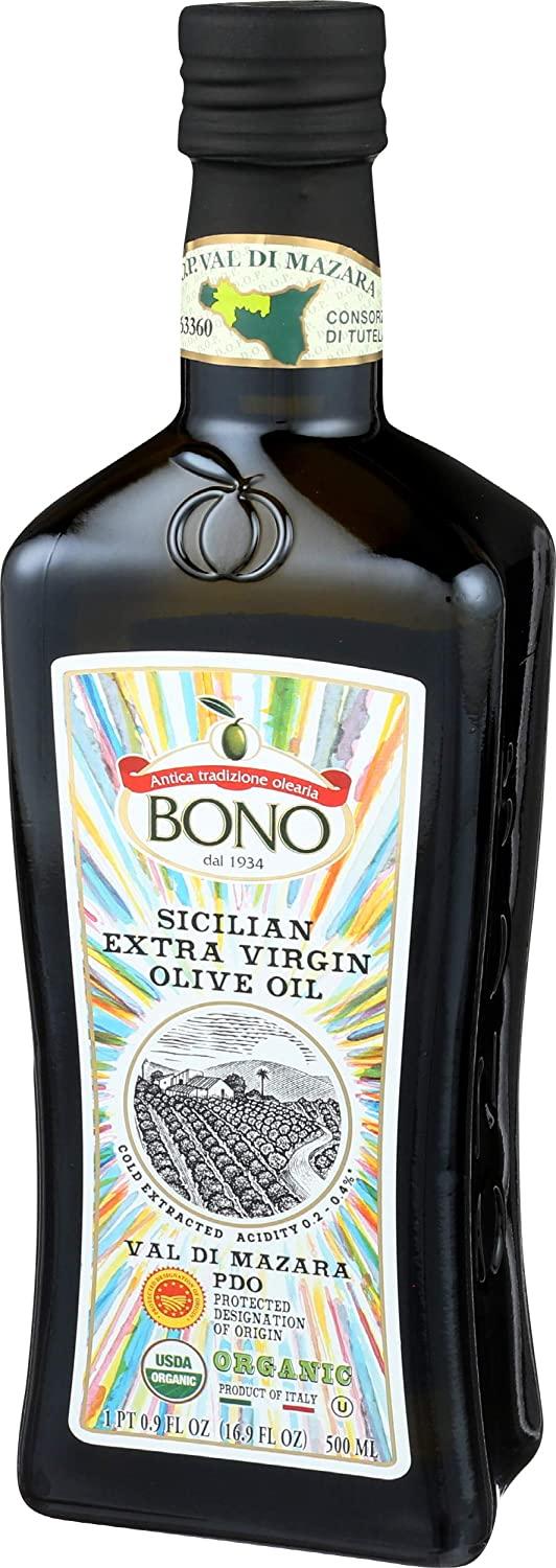 Bono Val di Mazara Sicilian PDO Organic Extra Virgin Olive Oil, 16.9 Fl Oz