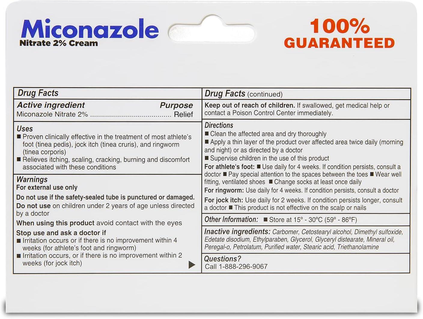 Globe Miconazole Nitrate 2 Antifungal Cream 0.5 oz Cures Most Athletes