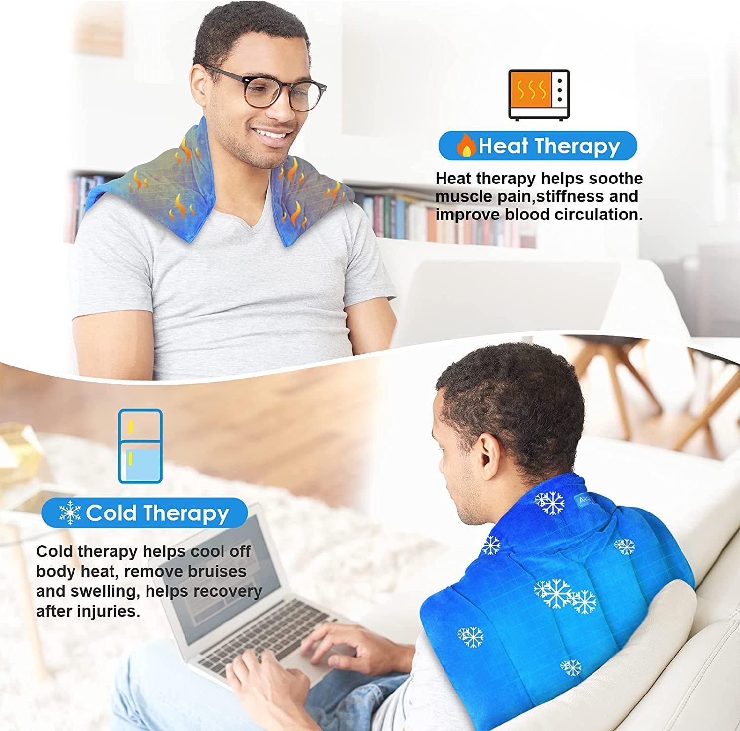 Atsuwell Large Microwave Heating Pad for Back Pain Relief, 22x13" Full Back Heat Pad