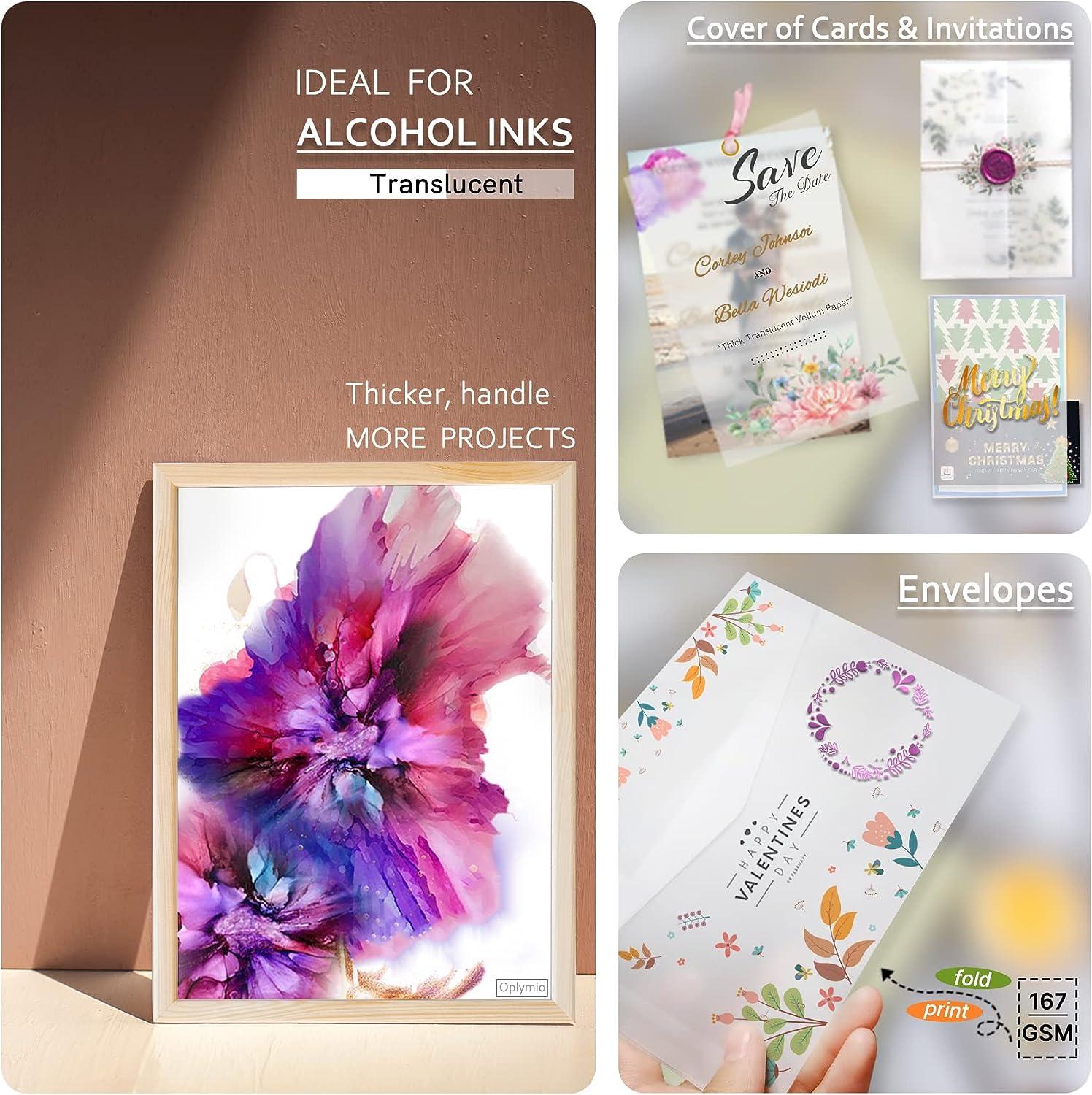 Thick Translucent Vellum Paper Oplymio 42 Sheets 167GSM Printable Tracing Vellum Paper for