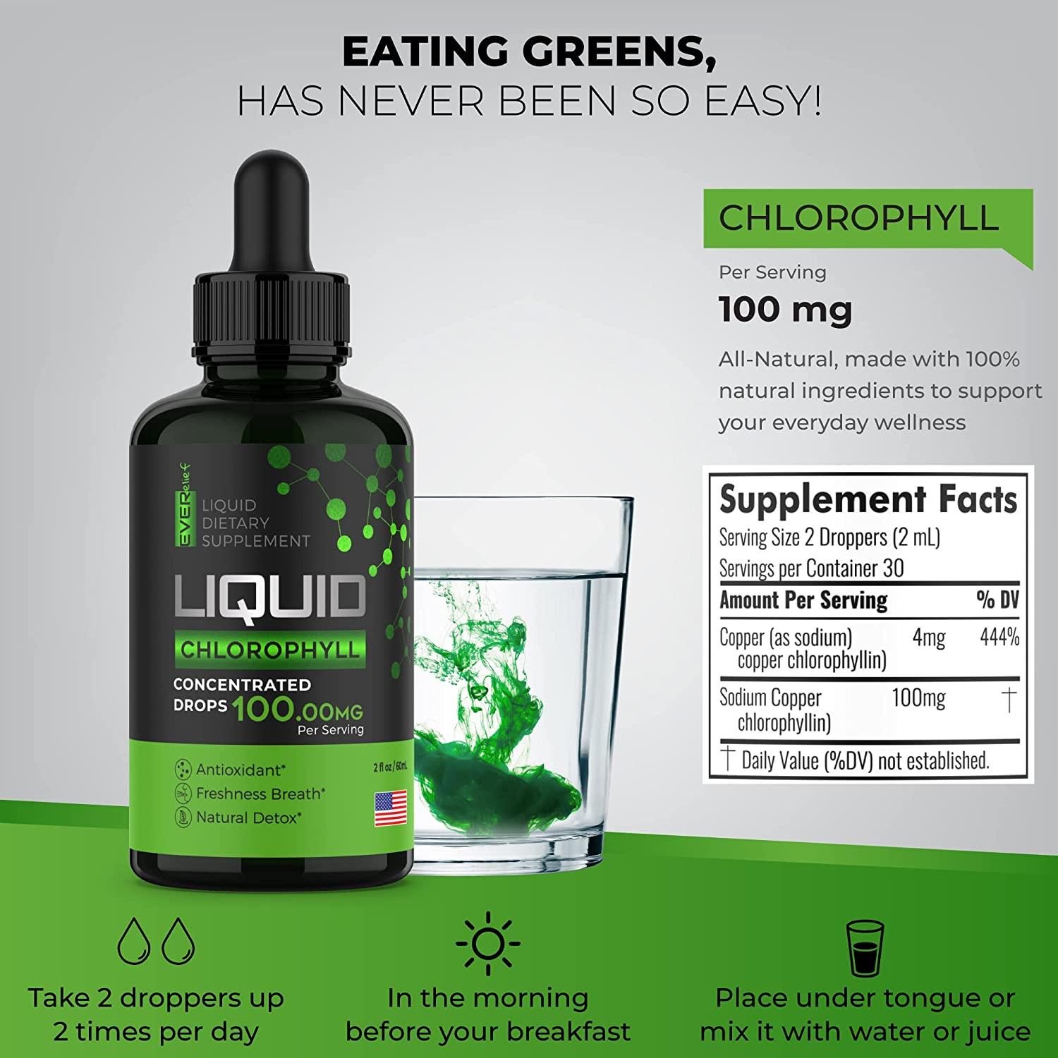 Chlorophyll Liquid Drops Energy Boost & Immune System Support