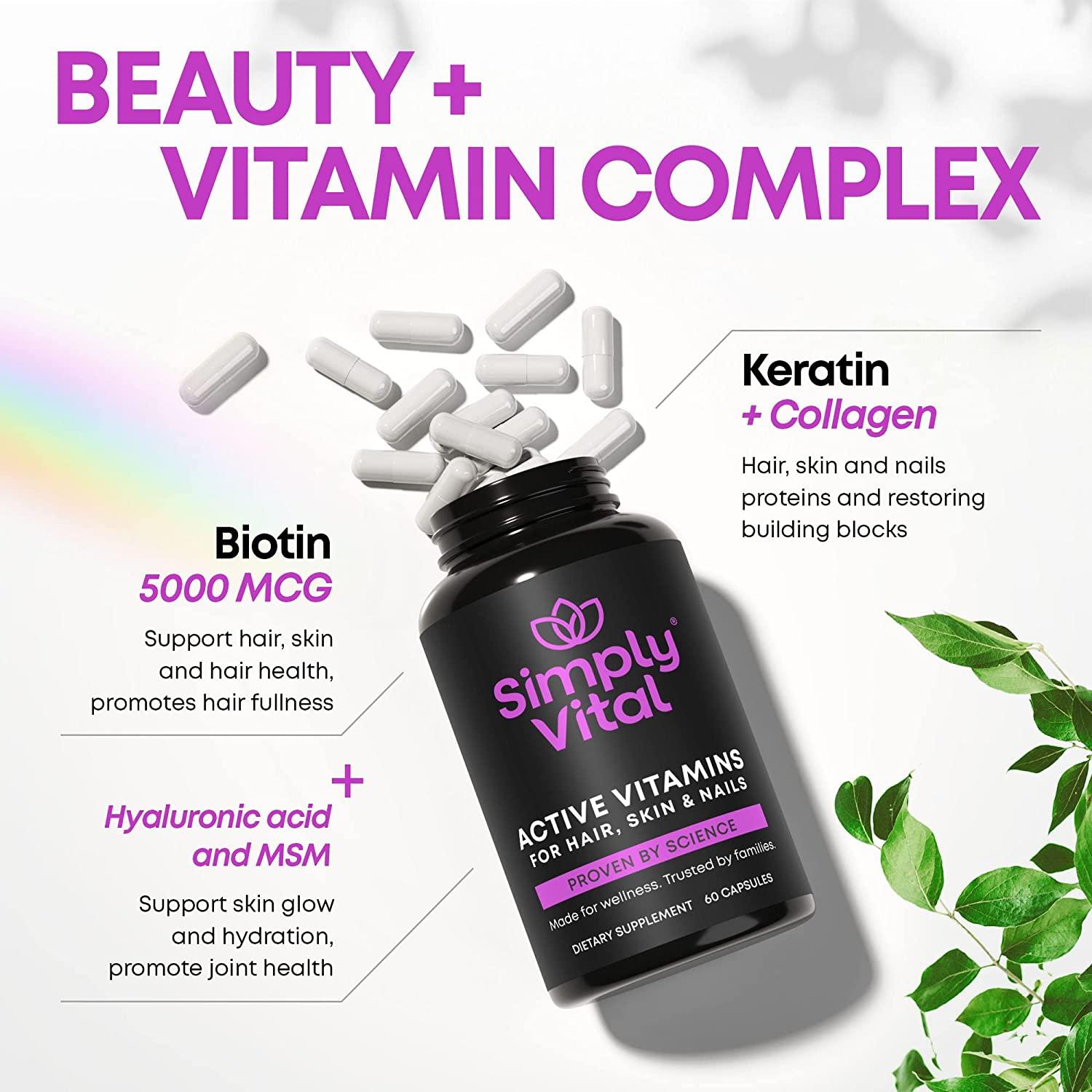 Close-up image of biotin supplement capsules