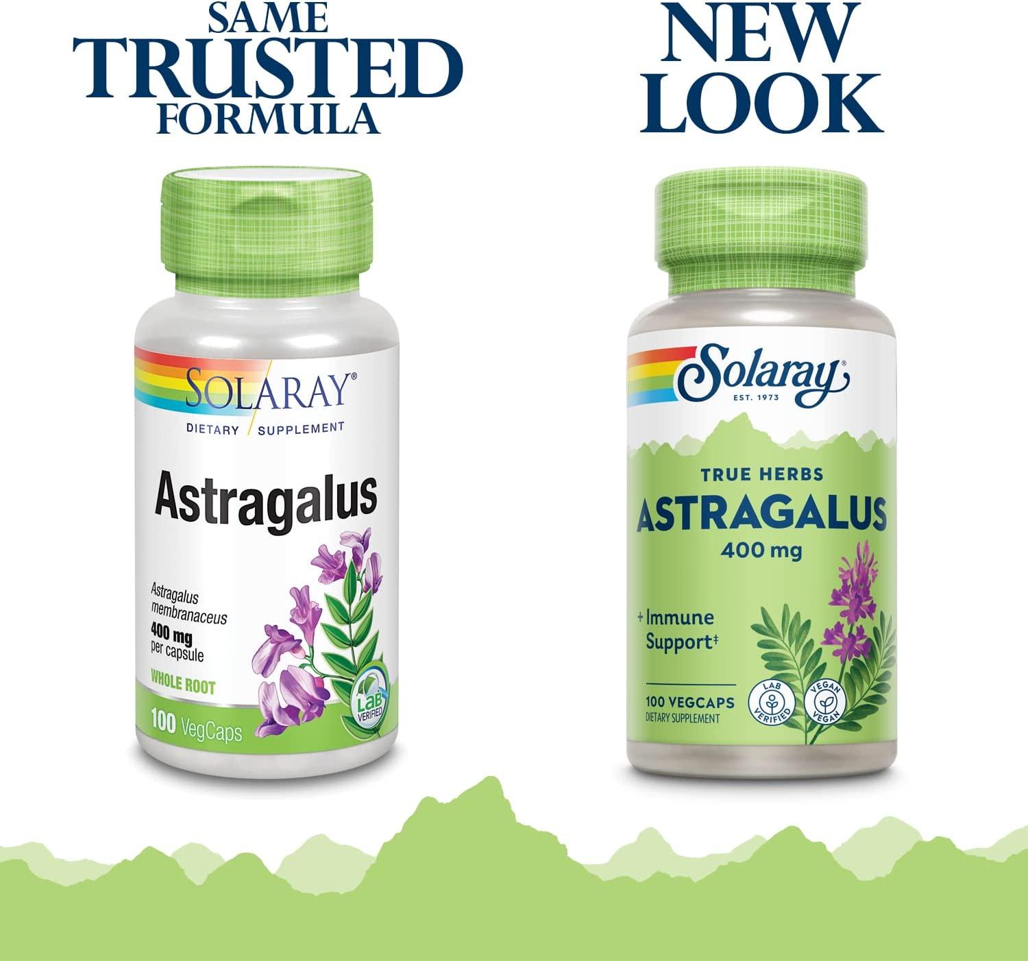 Solaray Astragalus Root 400mg Immune & Stress Support Adaptogen Herb NonGMO, Vegan 100