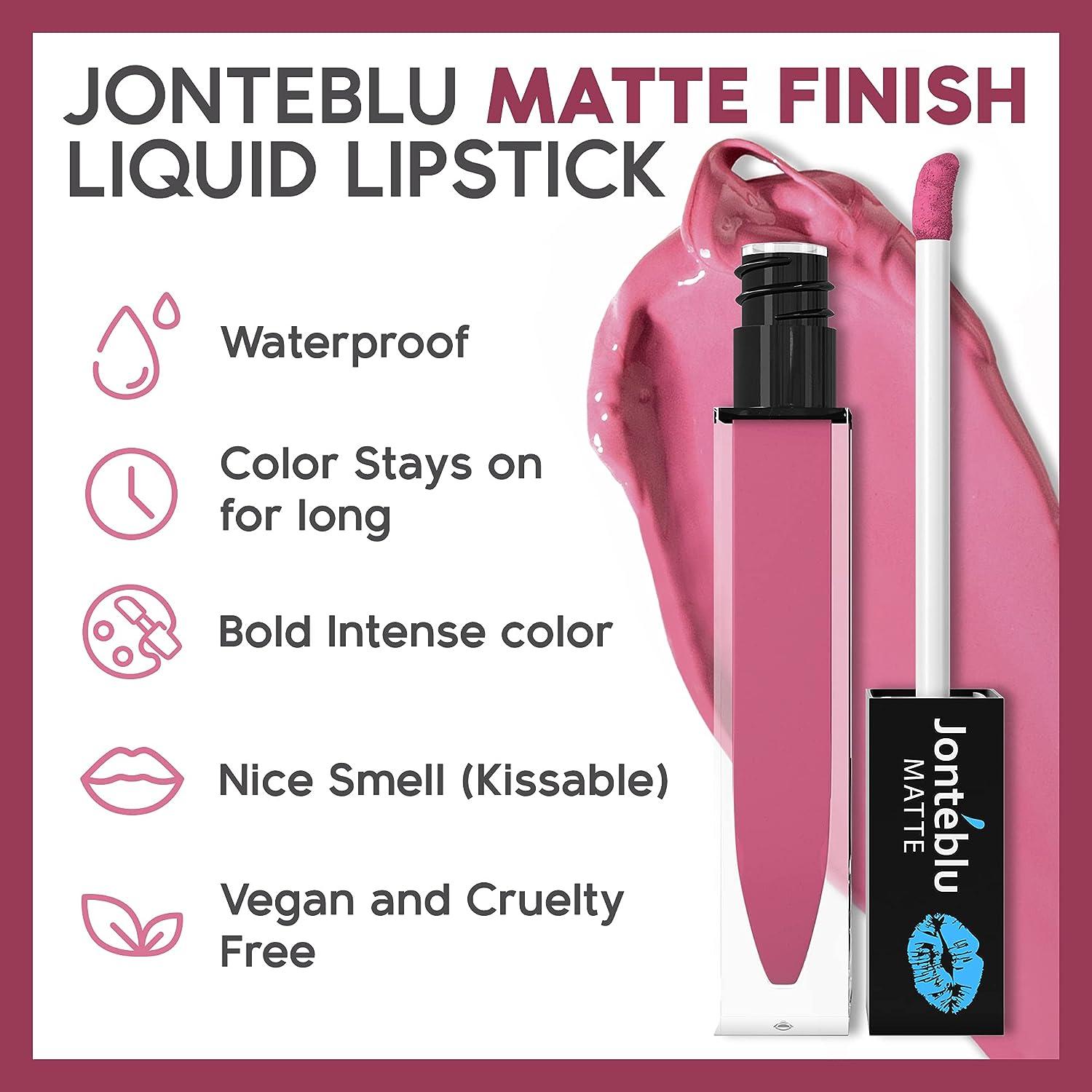 Jonteblu Waterproof Matte Liquid Lipstick Long Lasting 24 Hour Smudge