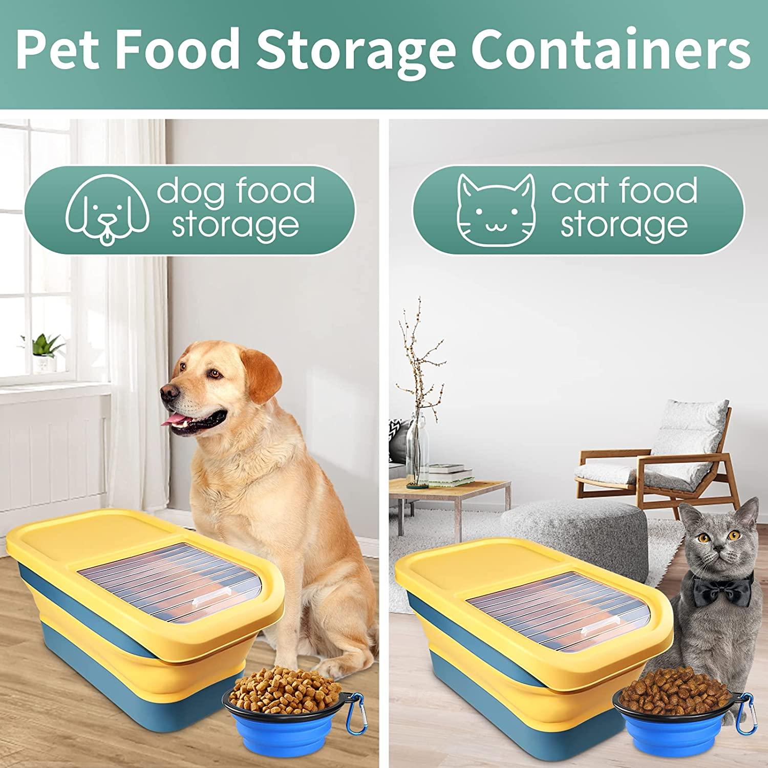 Pet Dog Food Storage Bag Bucket,Collapsible Waterproof Travel Dogs