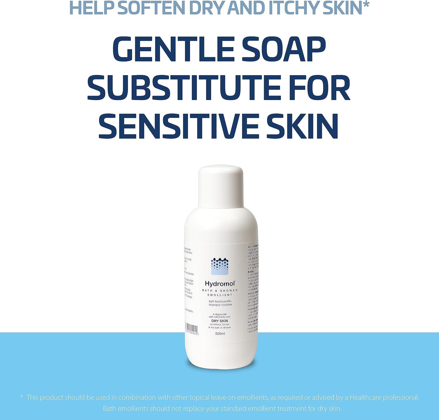 Hydromol Bath & Shower Emollient 500ml for Eczema, Dermatitis, Psoriasis Dry Skin Relief