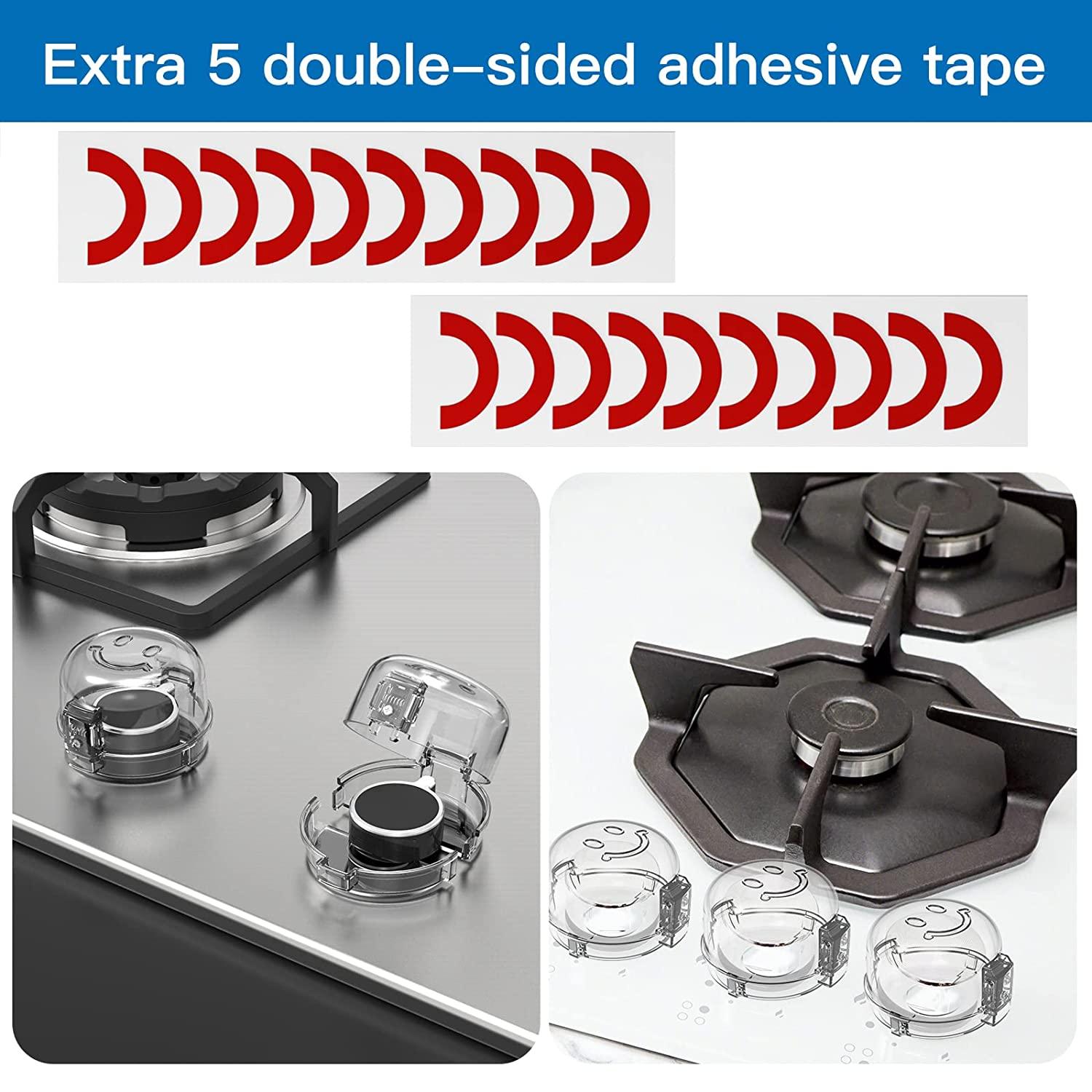 Stove Knob Covers for Child Safety Guards Clear View 5 Pack Upgraded