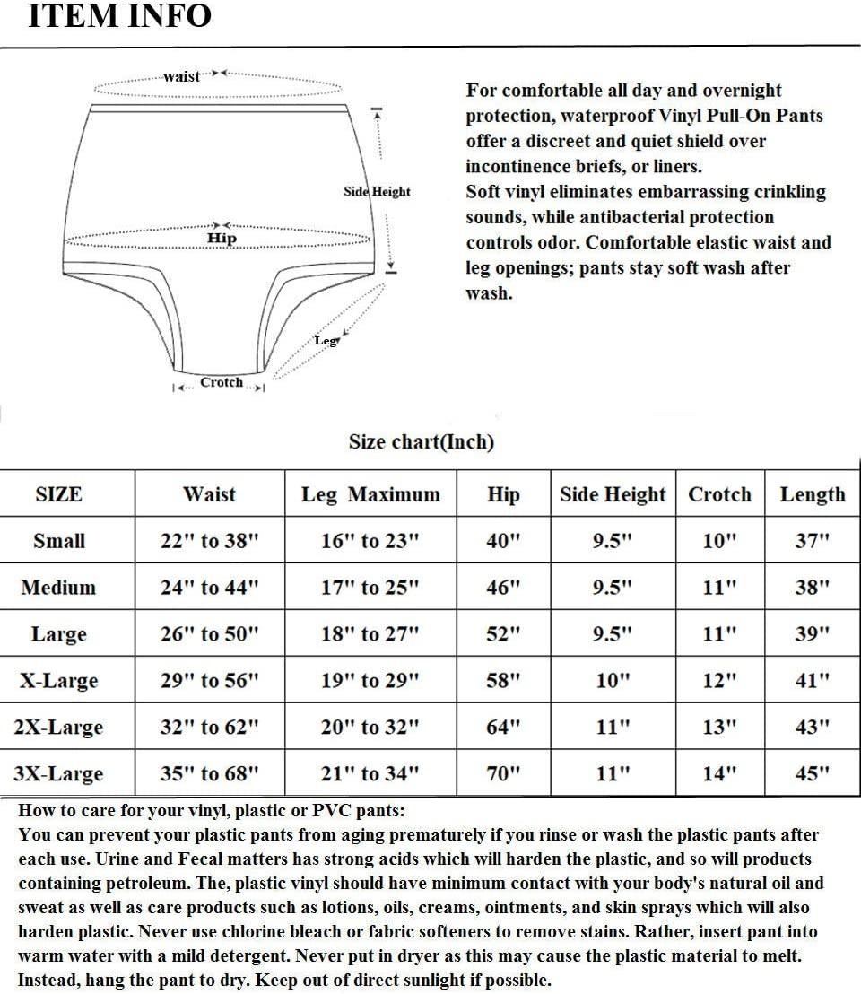 KINS Adult Vinyl Pull-On Plastic Pants 20300V | Babykins & KINS Products