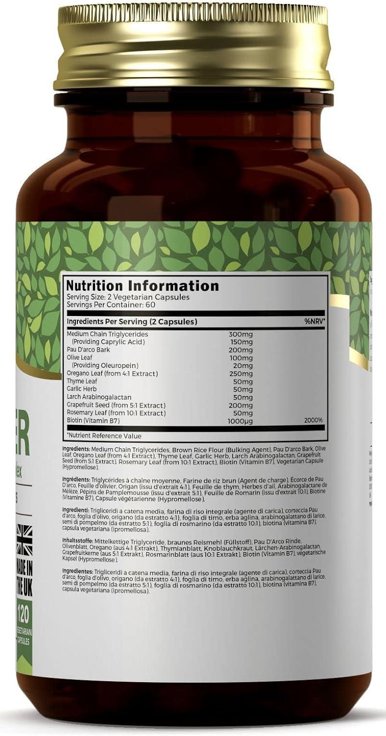 Ezyleaf Candida Support 120 Candida Complex Capsules with Grapefruit