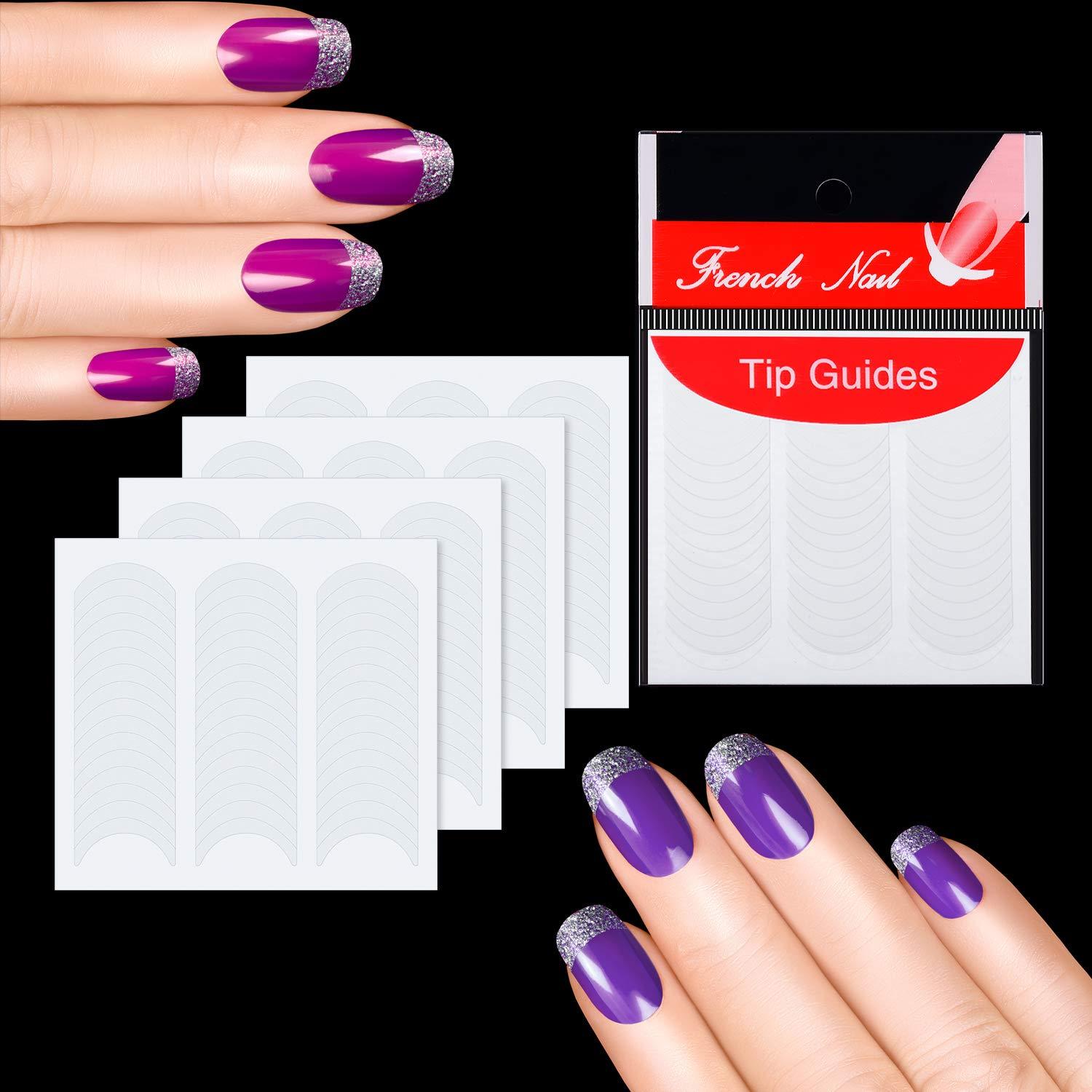 1728 Pieces French Manicure Nail Guide Sticker White HalfMoon Shaped