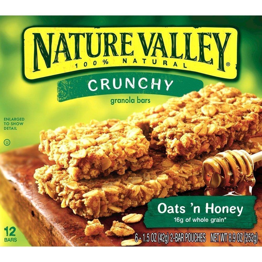 General Mills SN3353 Nature Valley Granola Bars, Oatsn Honey Cereal, 1.5oz Bar, 18 Bars-Box