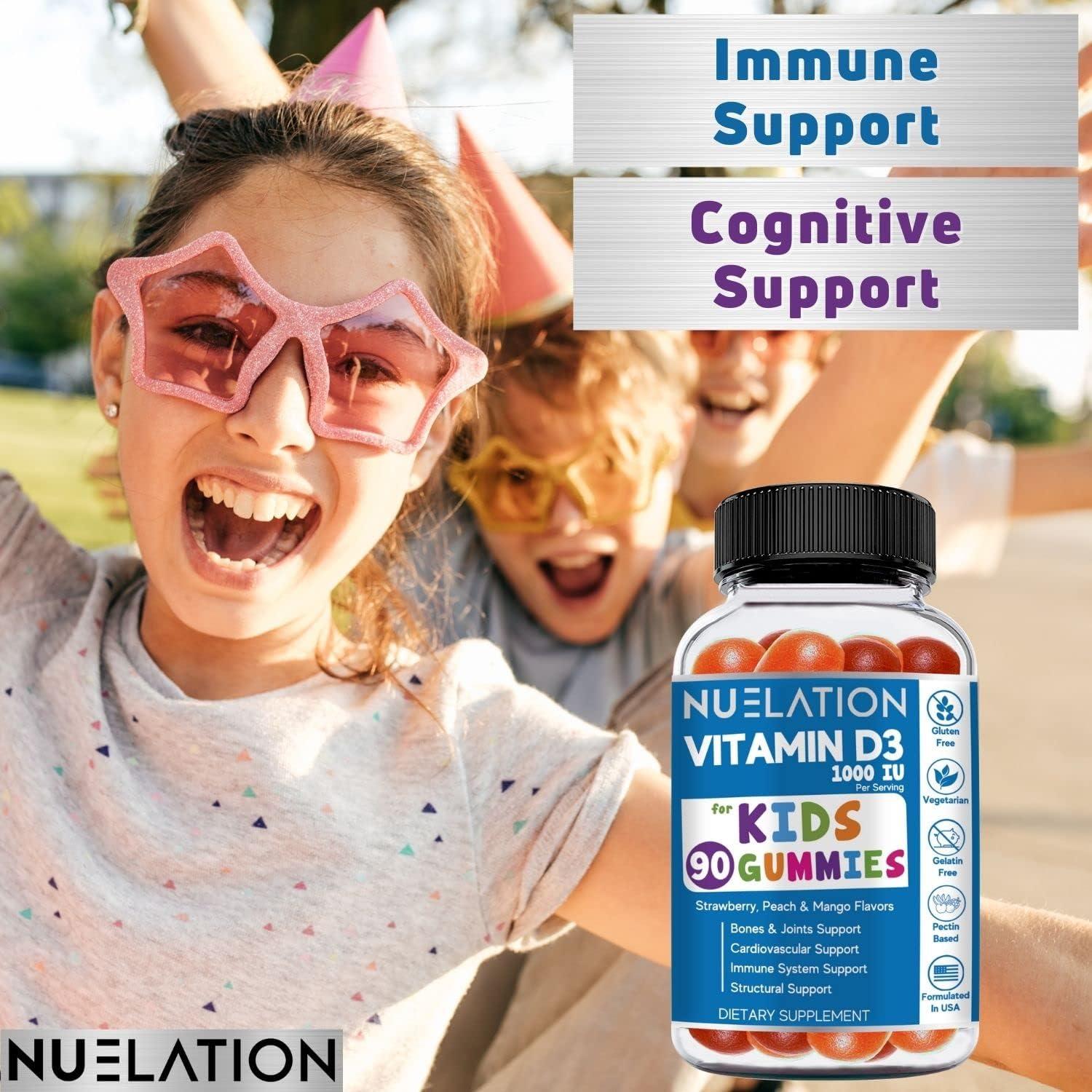 NUELATION Kids Vitamin D Gummies (90 Day Supply) 1000IU Delicious