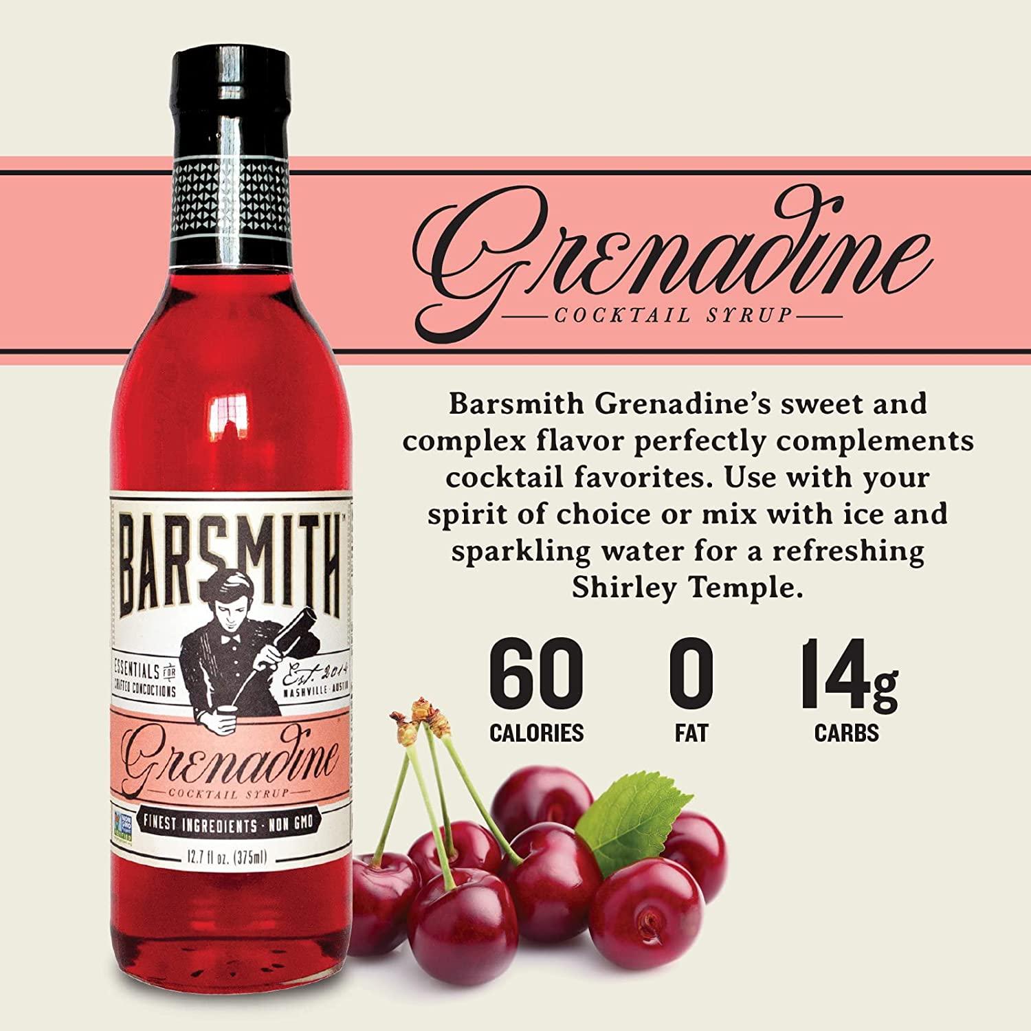 Grenadine Syrup for Shirley Temples Barsmith Bar Essentials NonGMO