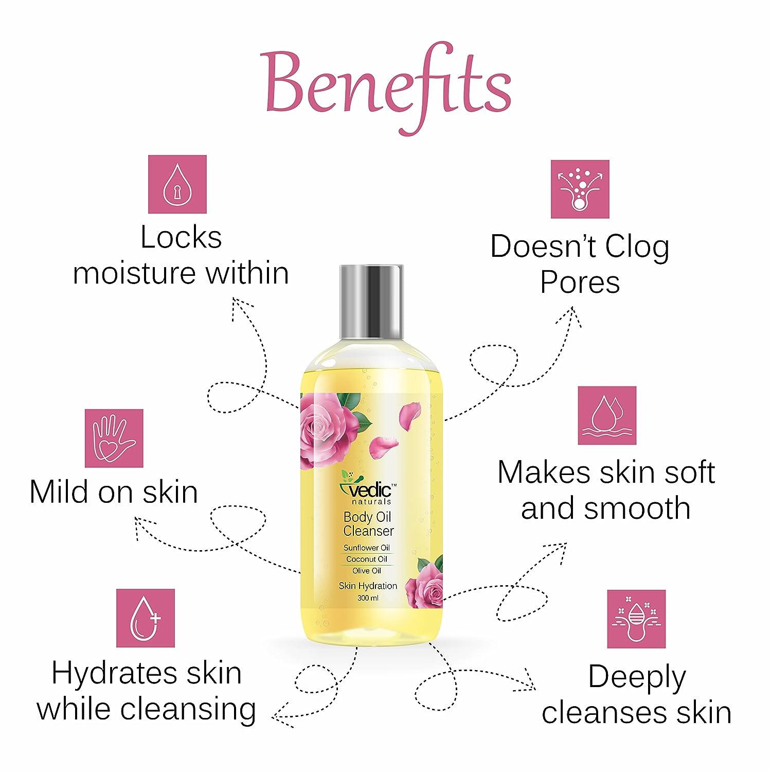 Vedic Naturals Body Oil Cleanser (Body Wash) Shower Oil 300ml Skin