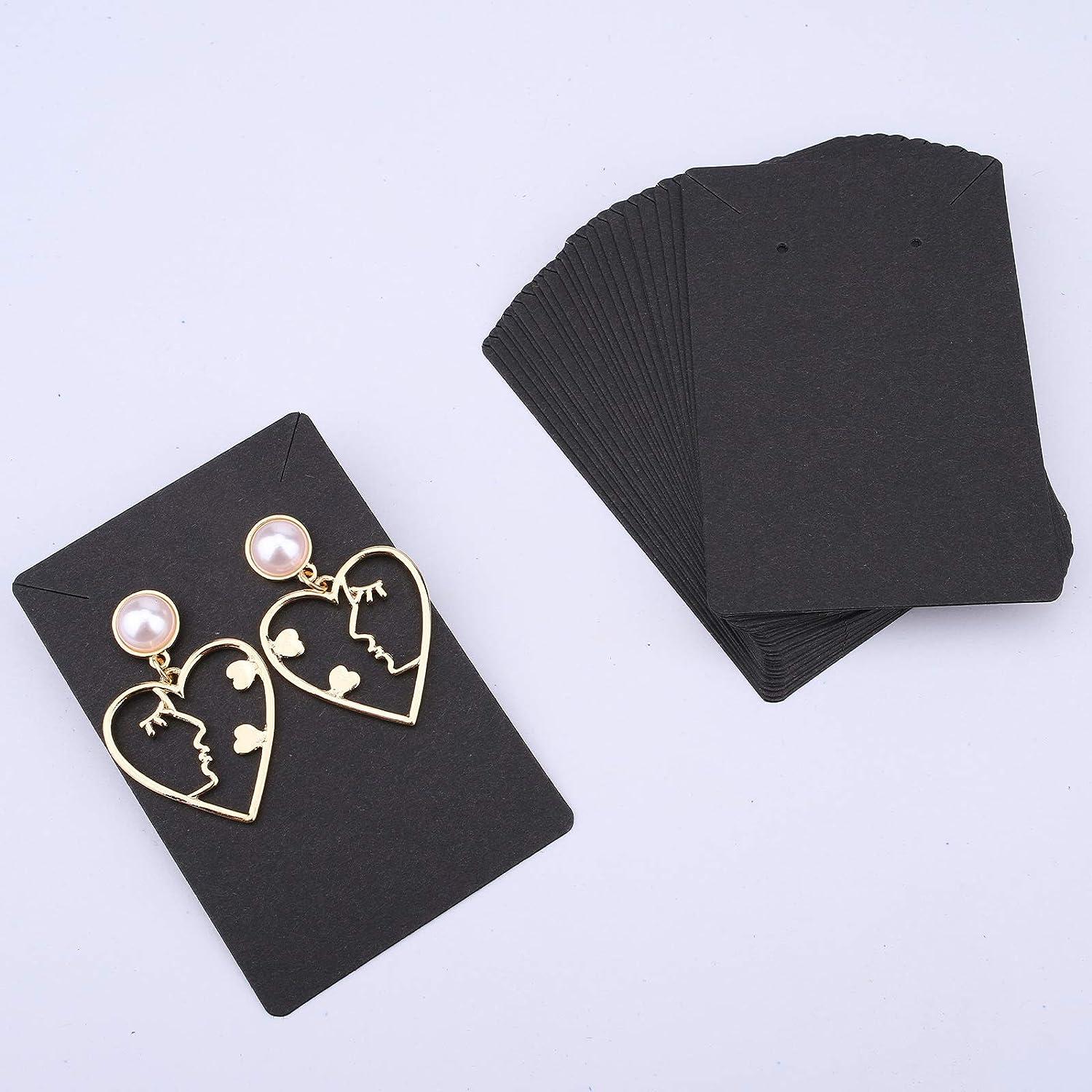 TUPARKA 120 Pcs Earring Display Card, Necklace Display Cards with120Pcs  Self-Seal Bags,Earring Card Holder Blank Kraft Paper Tags for DIY Ear Studs  and Earrings,3.5 x 2 Inches