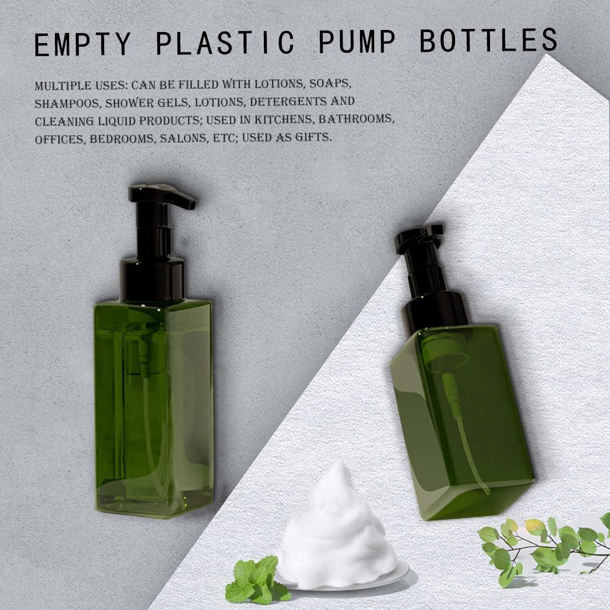 Foaming Soap Dispenser Green Refillable Pump Bottle Plastic with