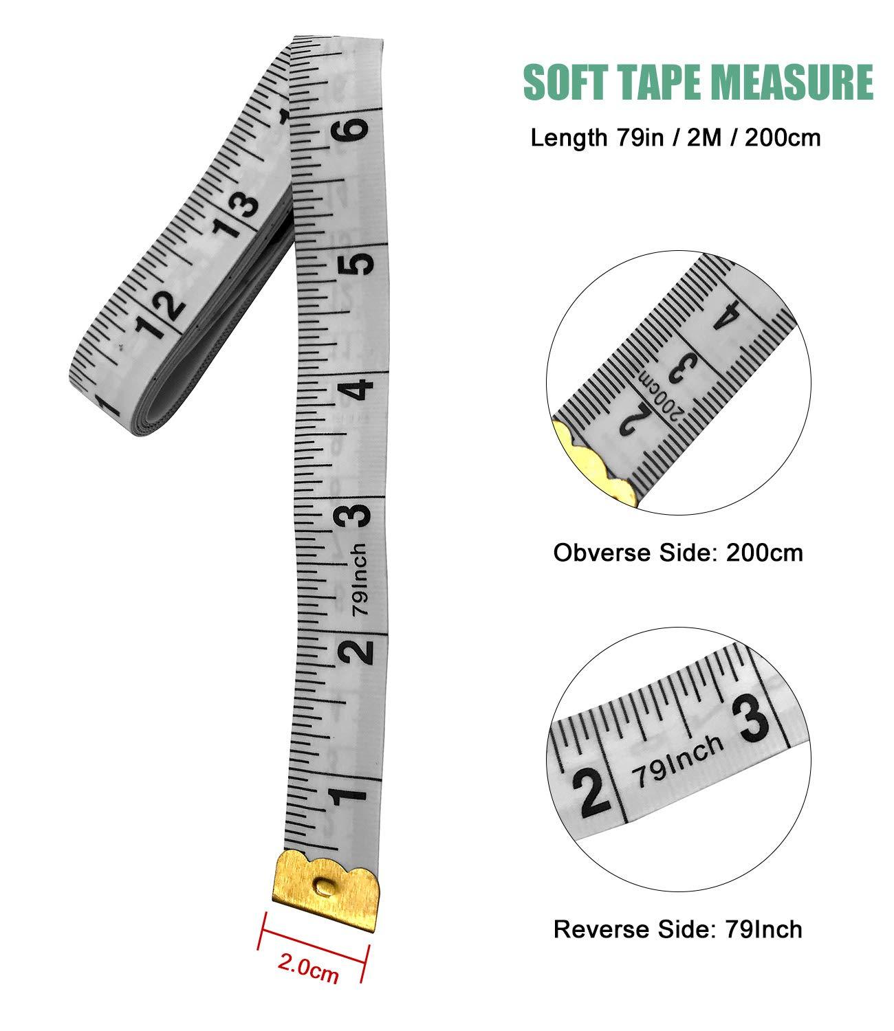 KNEEDARKYEAR 60-Inch 1.5 / 2.0 Meter Soft Retractable Measuring
