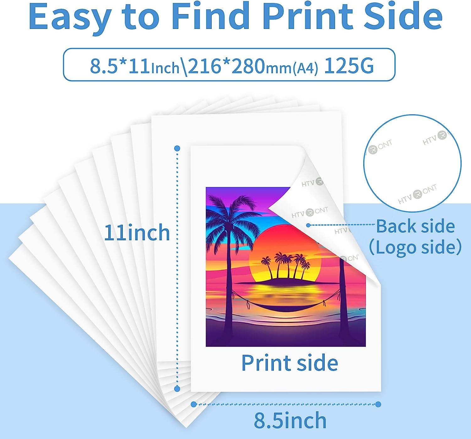 HTVRONT 30 Pack 8.5 inch x 11 inch Dark Iron on Transfer Paper for T Shirts Printable for for Inkjet Printer, Size: 8.5 x 11