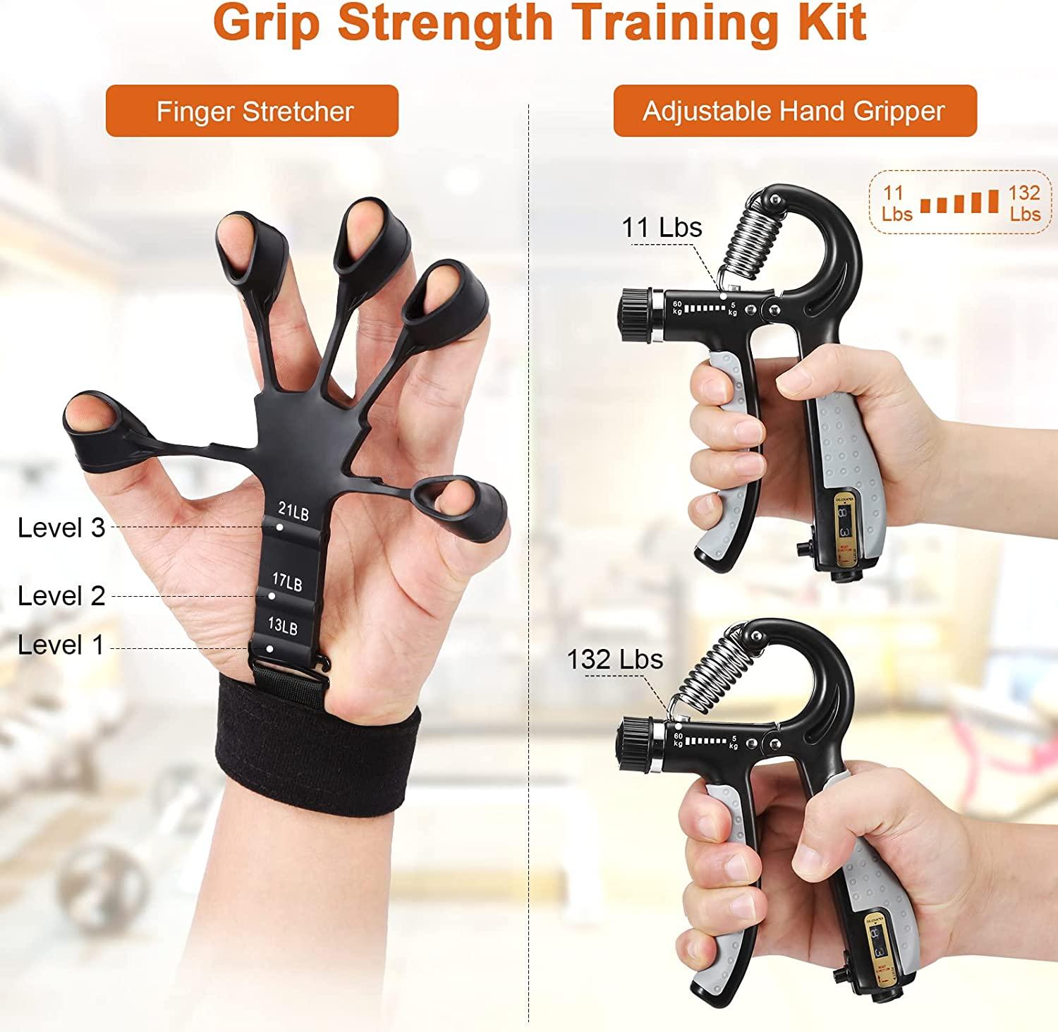 Hand Grip Strengthener Adjustable Hand Exerciser And Finger Stretcher