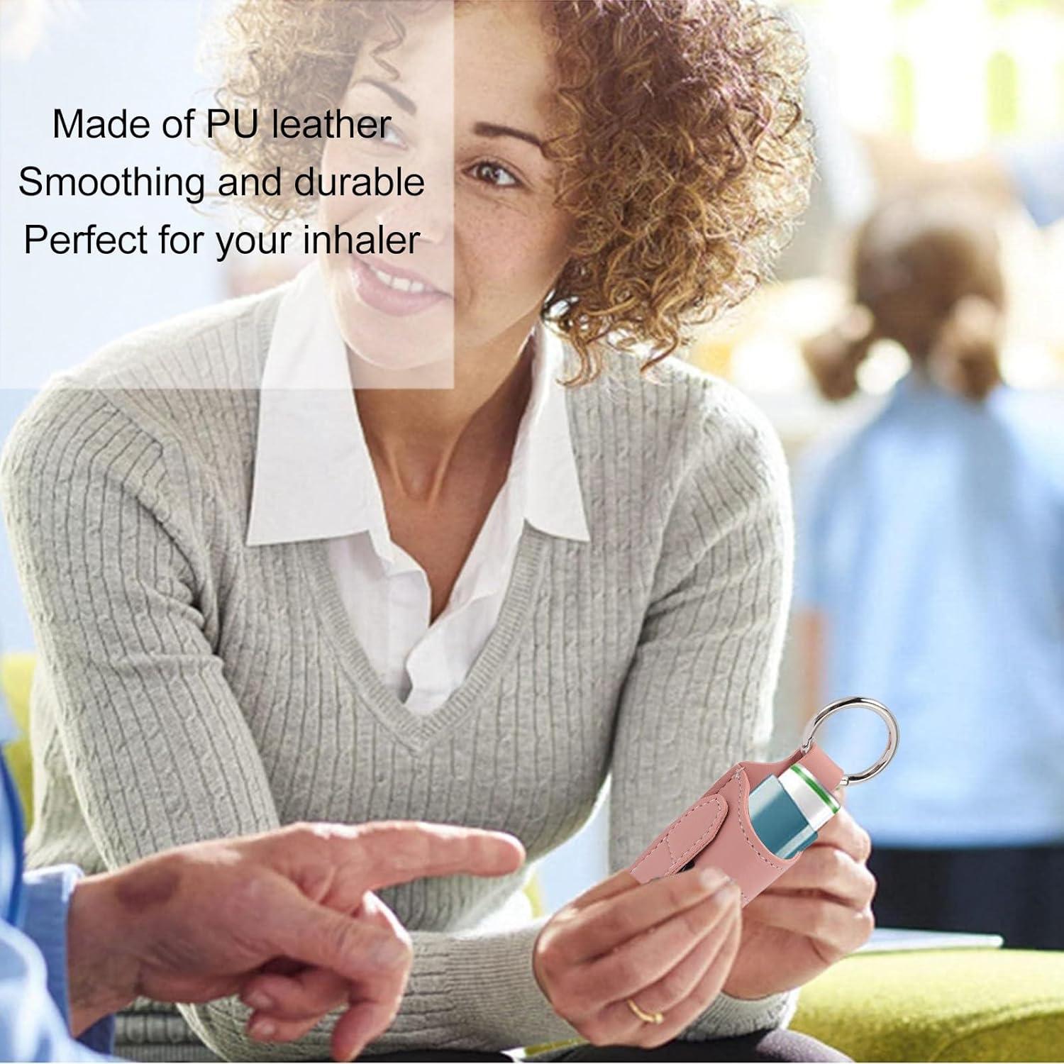 Asthma Inhaler Holder Storage PU Leather Portable Asthma Inhaler Carry