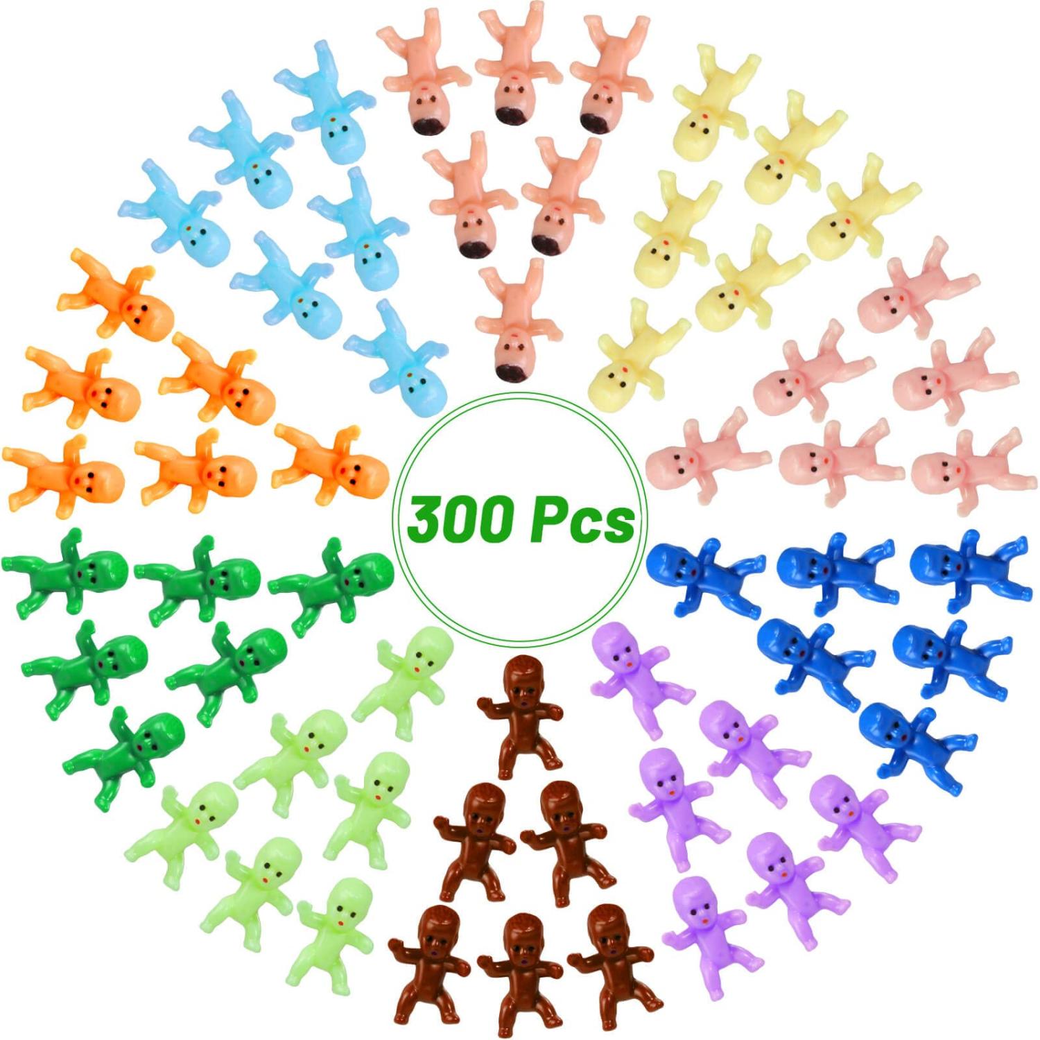 200pcs Mini Plastic Babies for Baby Shower Games Bulk King Cake