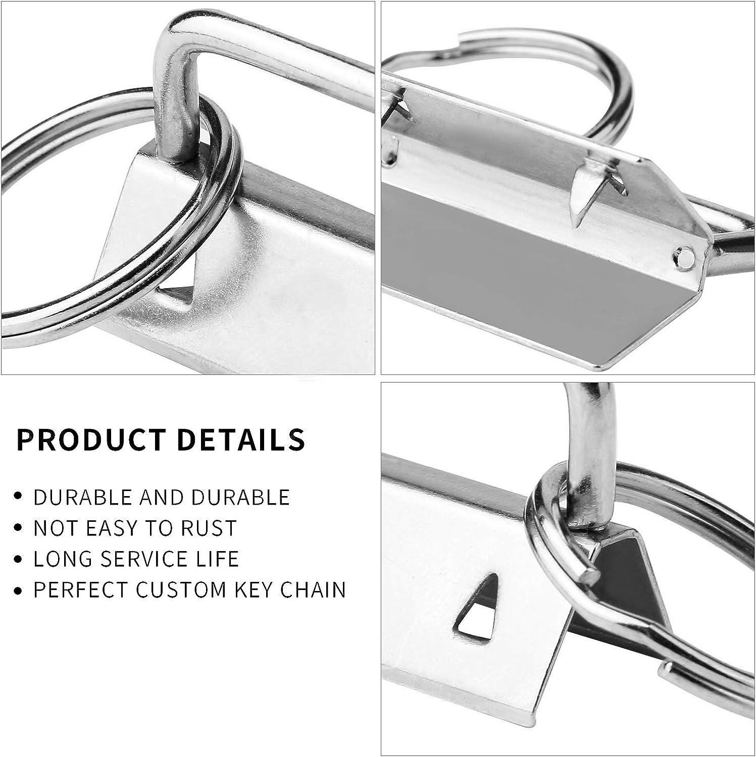 100 Sets - 1.25 (1.25 INCH) - Key Fob Hardware/Key Chain/Wristlet Sets  with Split Rings/Key Rings