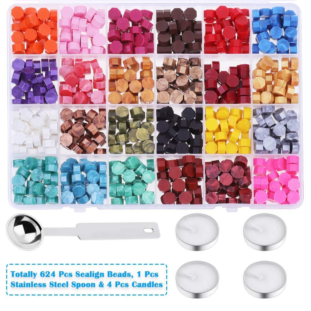 350 Coloured Wax Beads for Candle Making Supplies Toys Crafts
