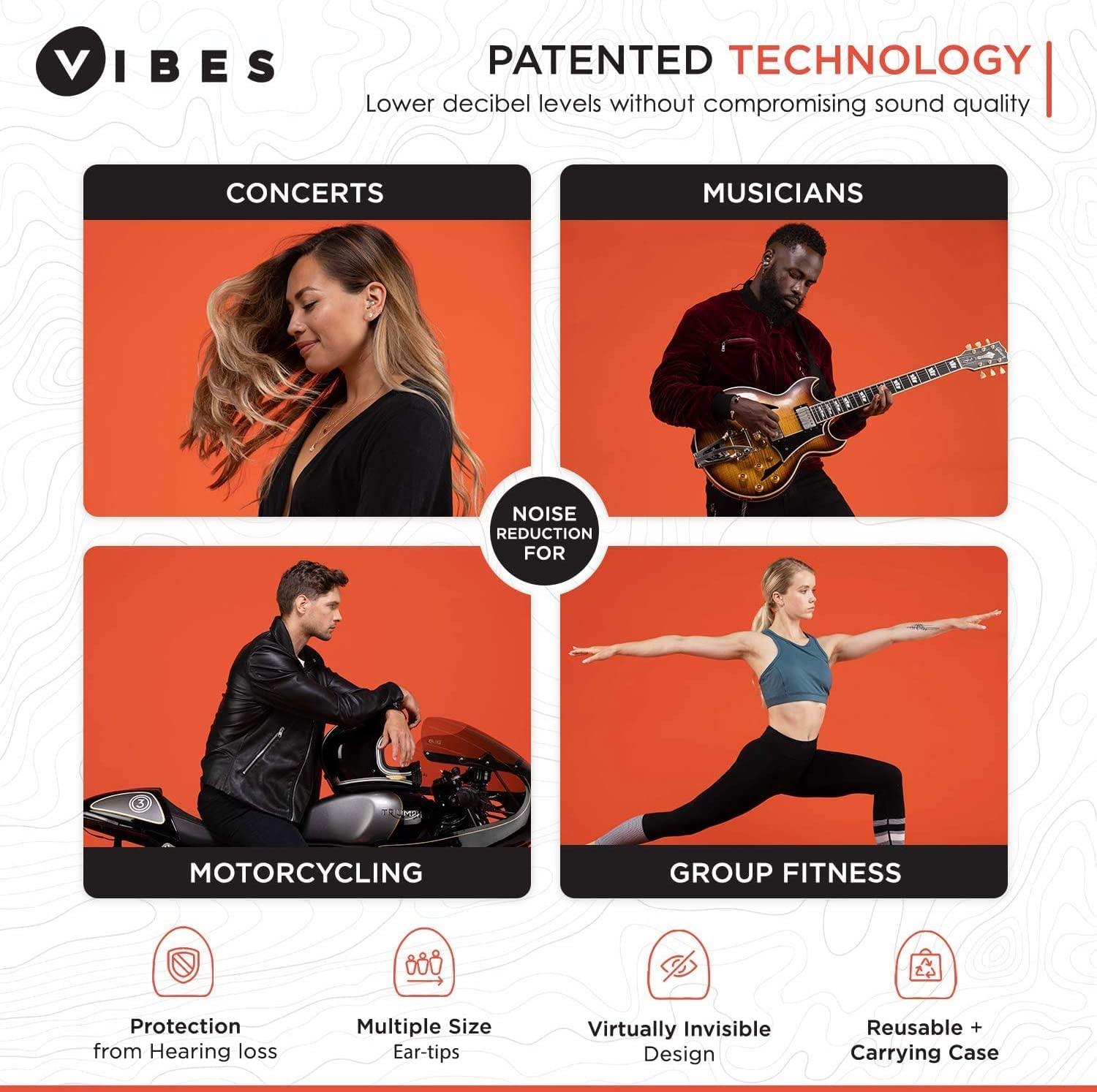 Vibes HighFidelity Earplugs Invisible Ear Plugs for Concerts