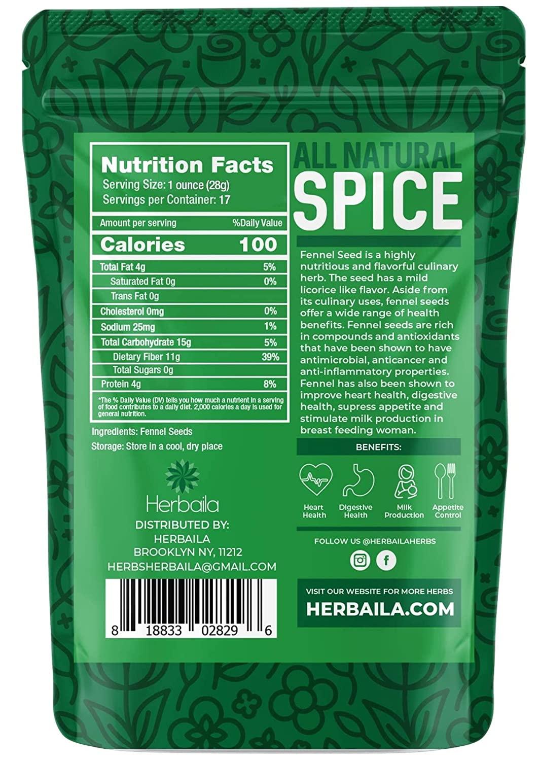 Fennel Seeds 1 Pound, Supports Healthy Digestion, Relieves Bloating/Gas