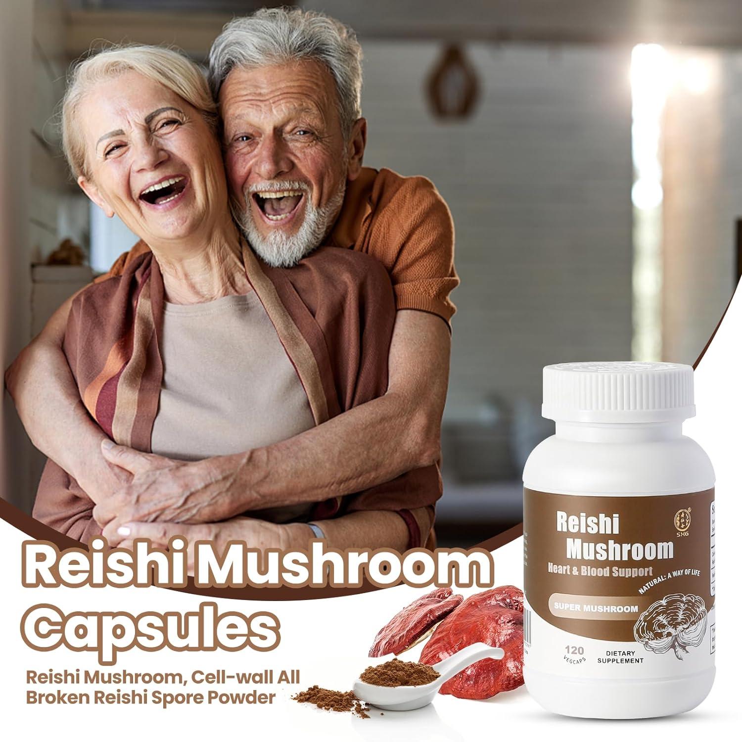 SXG Organic Reishi Mushroom Capsules Heart & Blood Health Immune