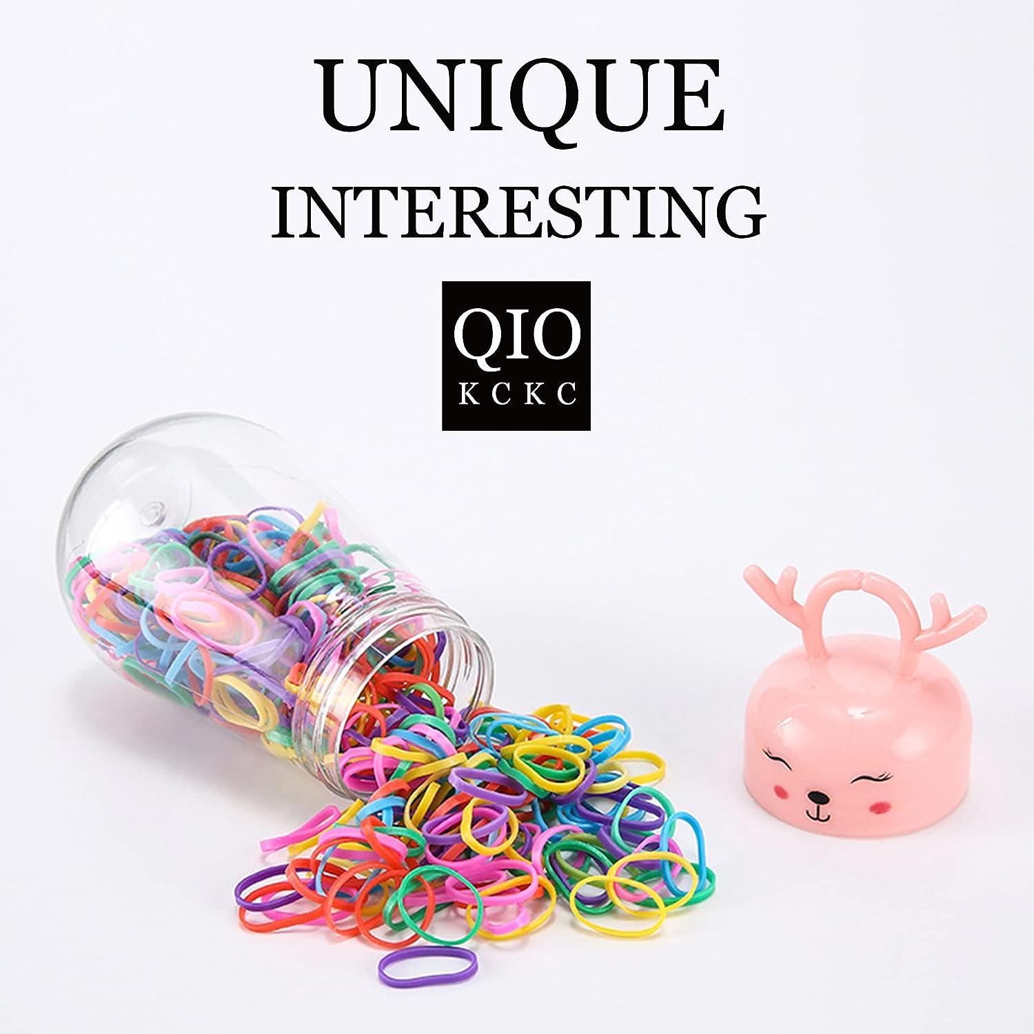 QIOKCKC 900 Tiny Rubber Bands Vibrant Color Mini Hair Ties with 3 Elk  Shaped Boxes Small Hair Elastics Little Hair Ties for Hair Elk Vibrant Color