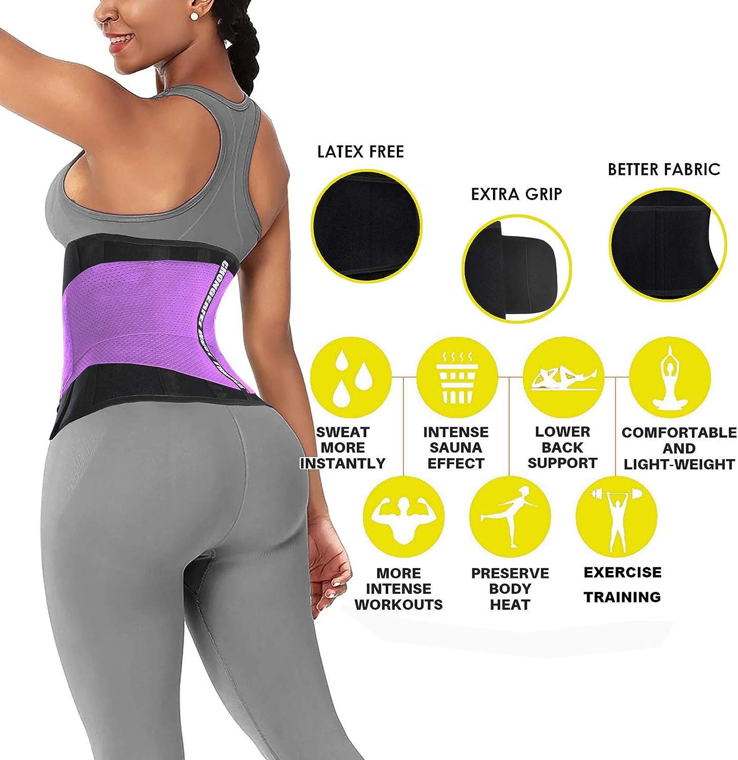 Waist Trainer Belt for Women Man - Waist Trimmer Weight Loss Ab Belt - Slimming  Body Shaper Upgrade Purple Medium