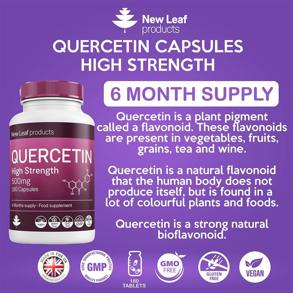 Quercetin 500mg High Strength Antioxidant Supplements (6 Months Supply ...