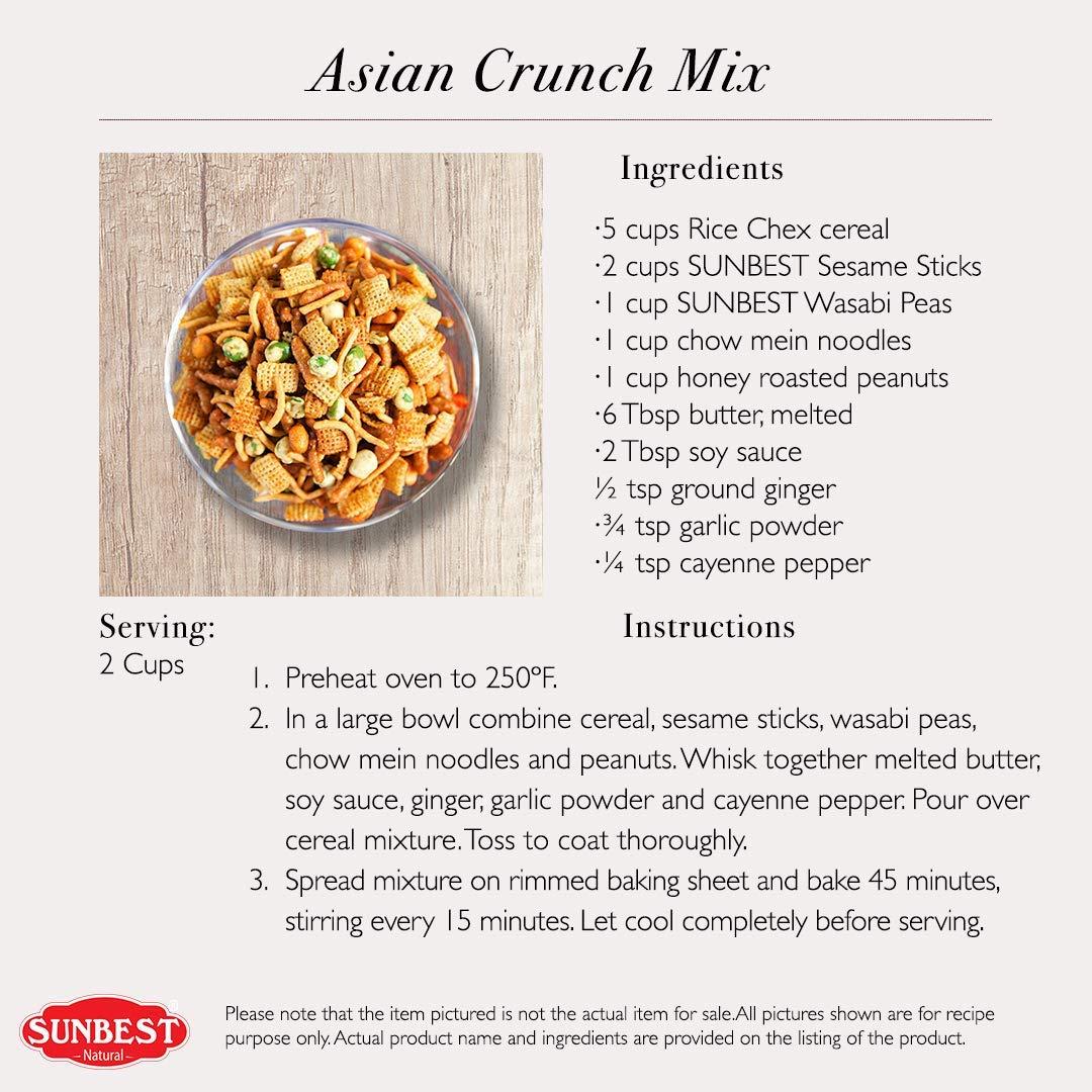 Sunbest Natural Wasabi Peas, NonGMO, Vegan, Kosher, 3 Lbs.