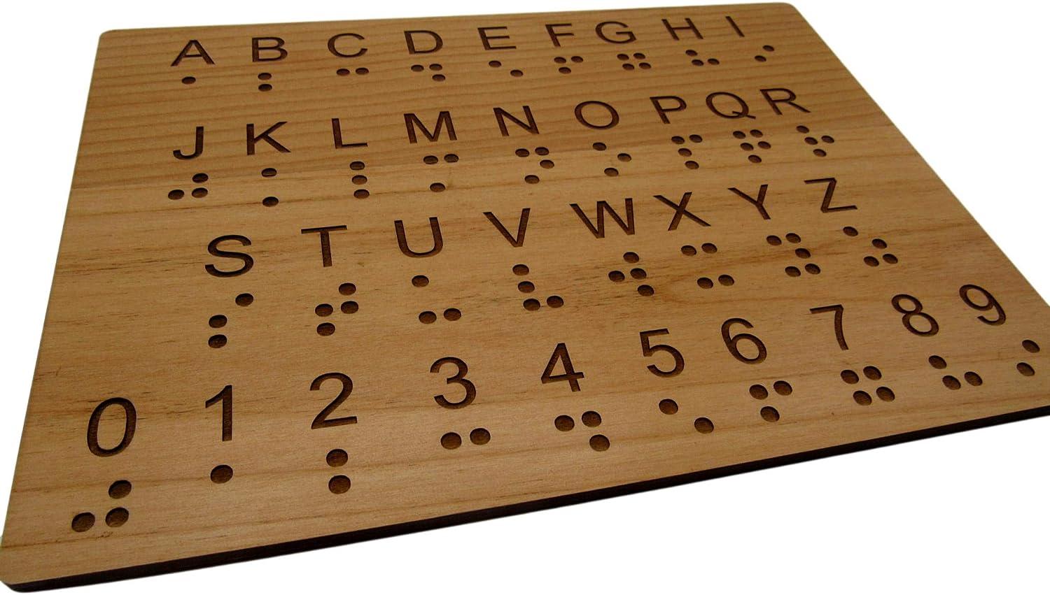 Creative Escape Rooms Wood Braille Alphabet and Number Educational Fingerboard Learning