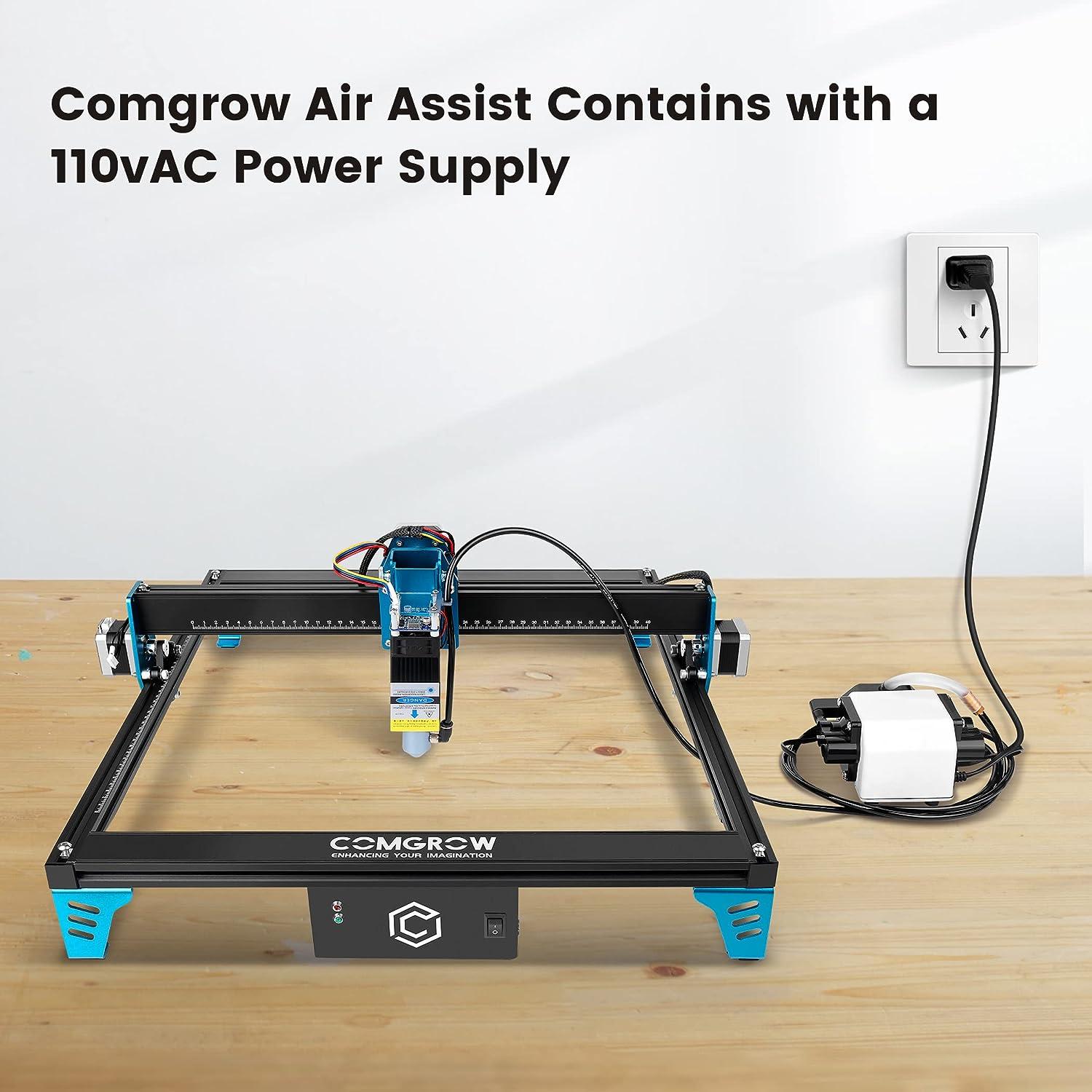 Comgrow Air Assist for Laser Cutter and Engraver Air Assist Pump Kit with  Adjustable 30L/Min for CNC Cutting and Laser Engraving Remove Smoke and  Dust Protect Laser Lens Reduce Surface Temperature