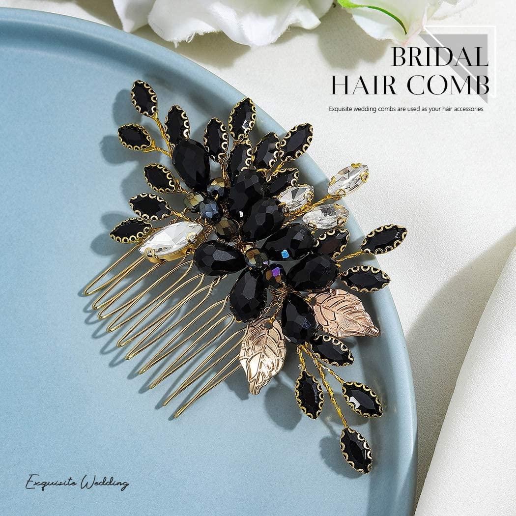 Black jeweled hair shop accessories