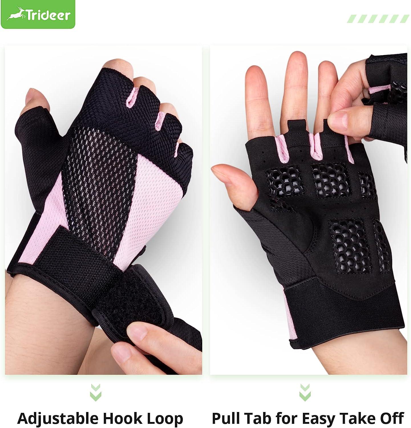 Trideer Breathable Workout Gloves Women with Grip, Weight Lifting