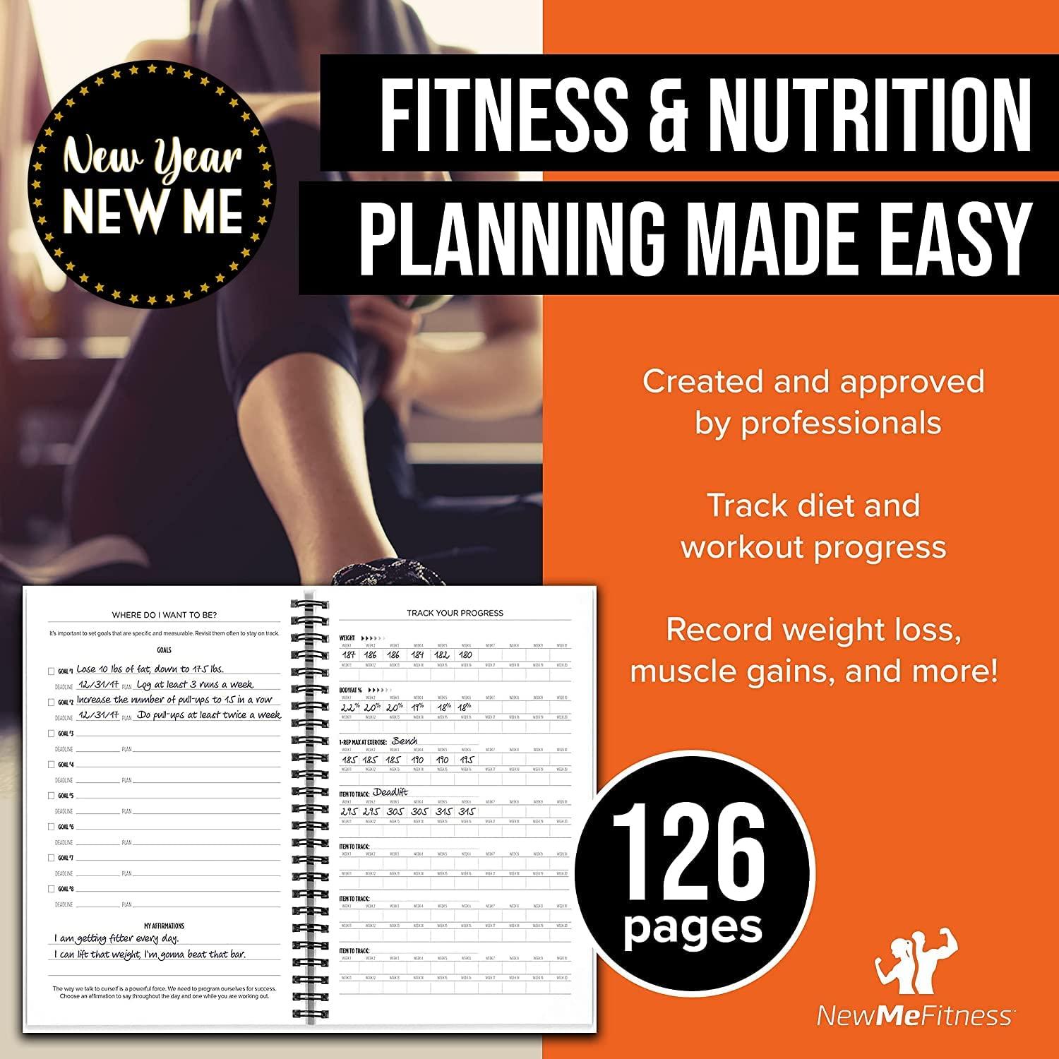 NewMe Fitness Journal for Women & Men, Food & Workout Journal, Planner Log  Book to Track Weight Loss, Muscle Gain, Home Gym Exercise, Bodybuilding  Progress, Daily Nutrition & Personal Health Tracker Fitness +