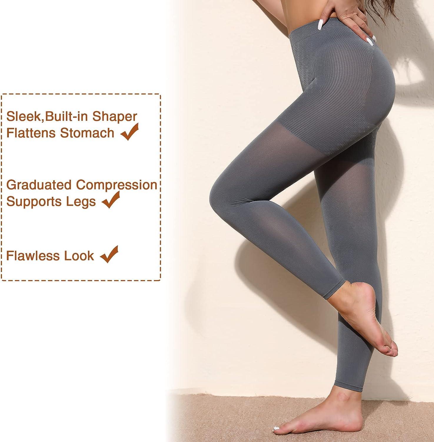 MEDXFASH Footless 8-15mmhg Medical Compression Pantyhose Tights Support  Stocking GEREY M/L Medium-Large Grey