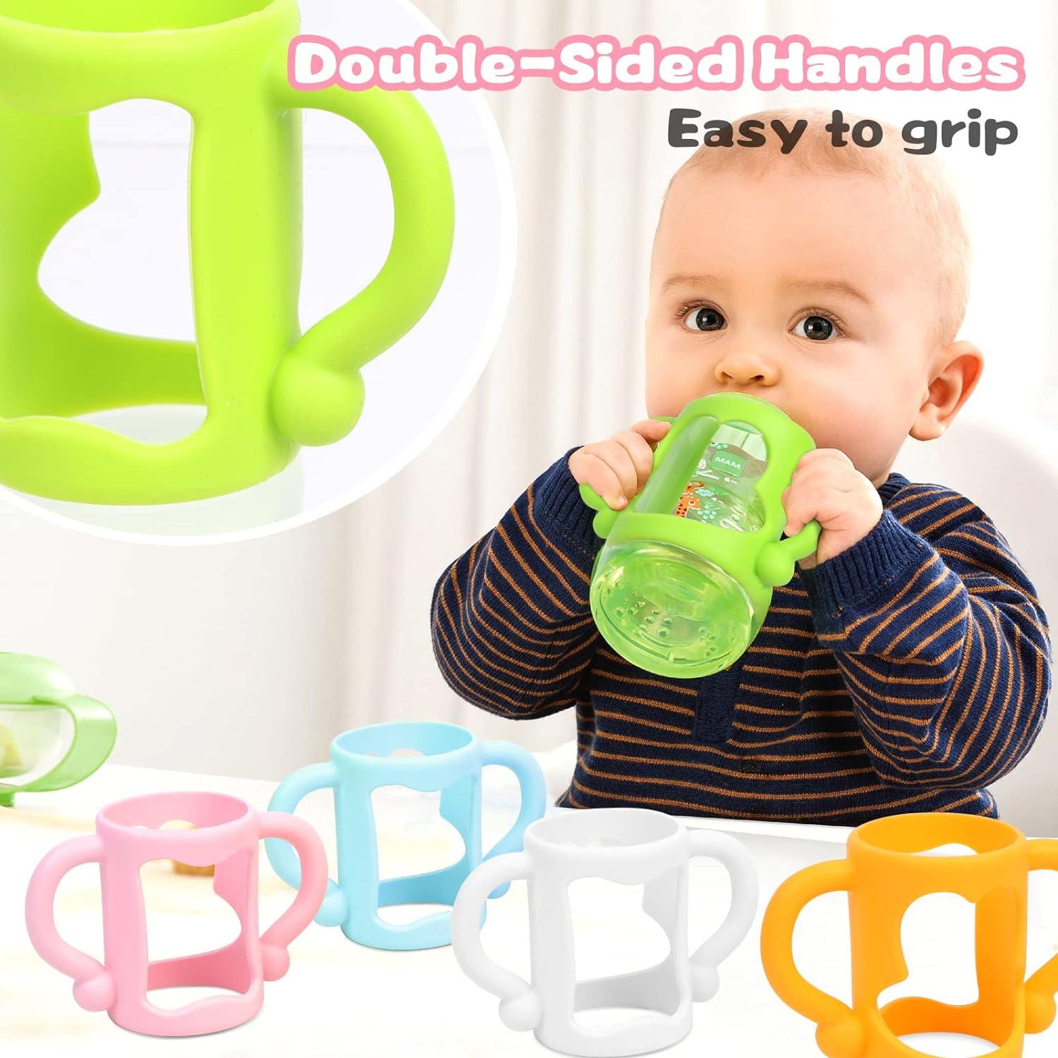 6 Pack Silicone Baby Bottle Handles BPAFree Narrow Sippy Bottle Handles for Teaching Babies