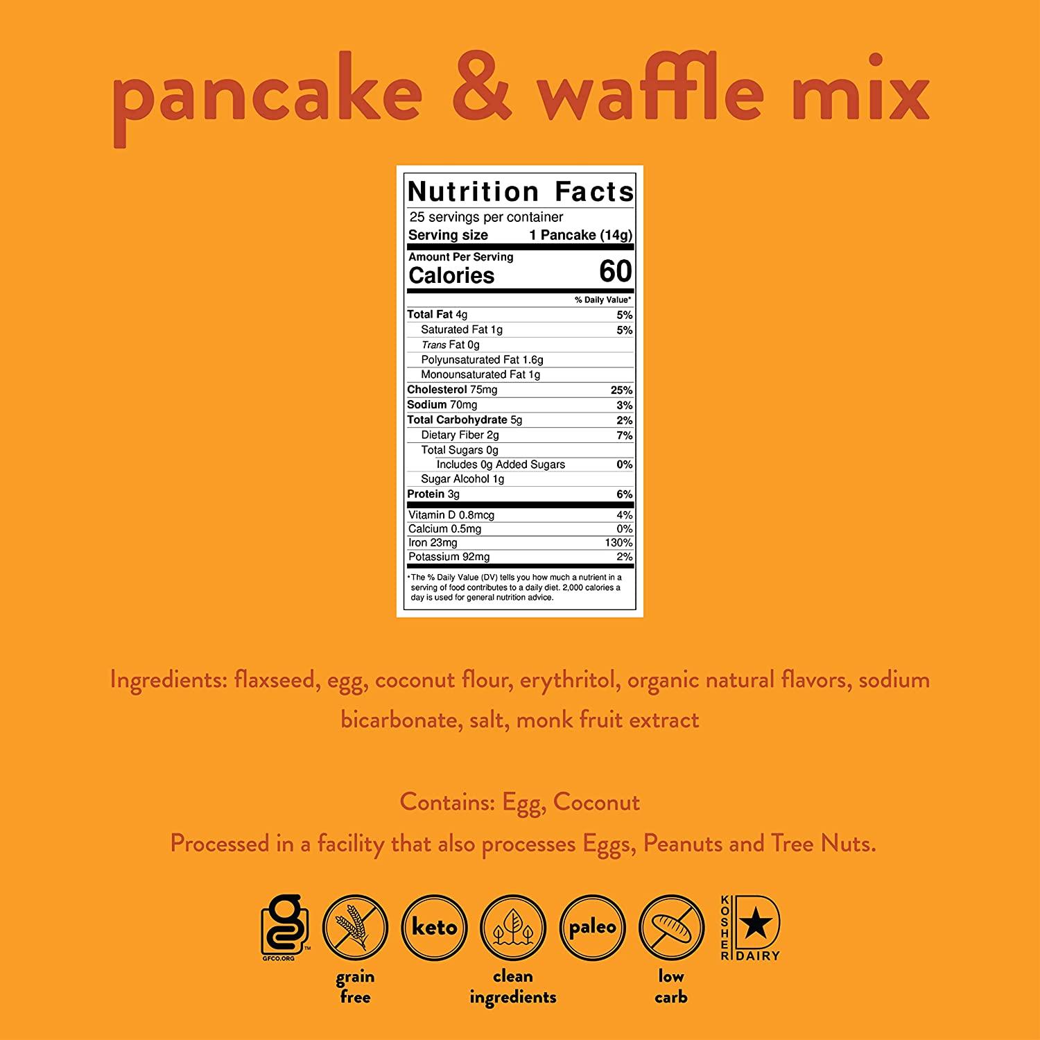 KETO Pancake Mix by Nush Foods (2Pack) Original Made from Flax