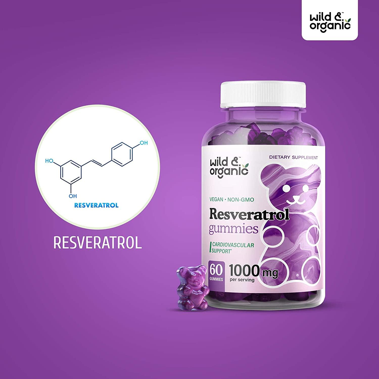 Wild Organic Resveratrol Gummies Resveratrol Supplement for Immune System Antioxidant Support