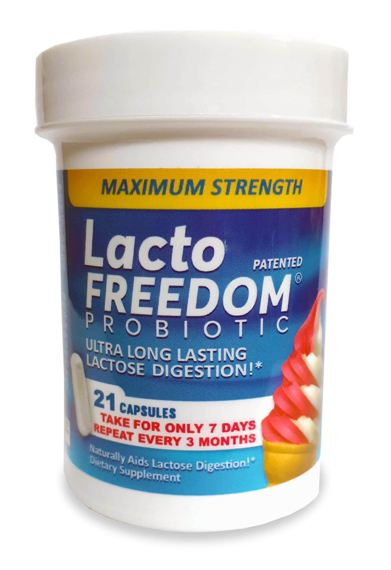 LactoFreedom Probiotic for Lactose Intolerance. 7 Day Supply Provides Months of Relief Helps