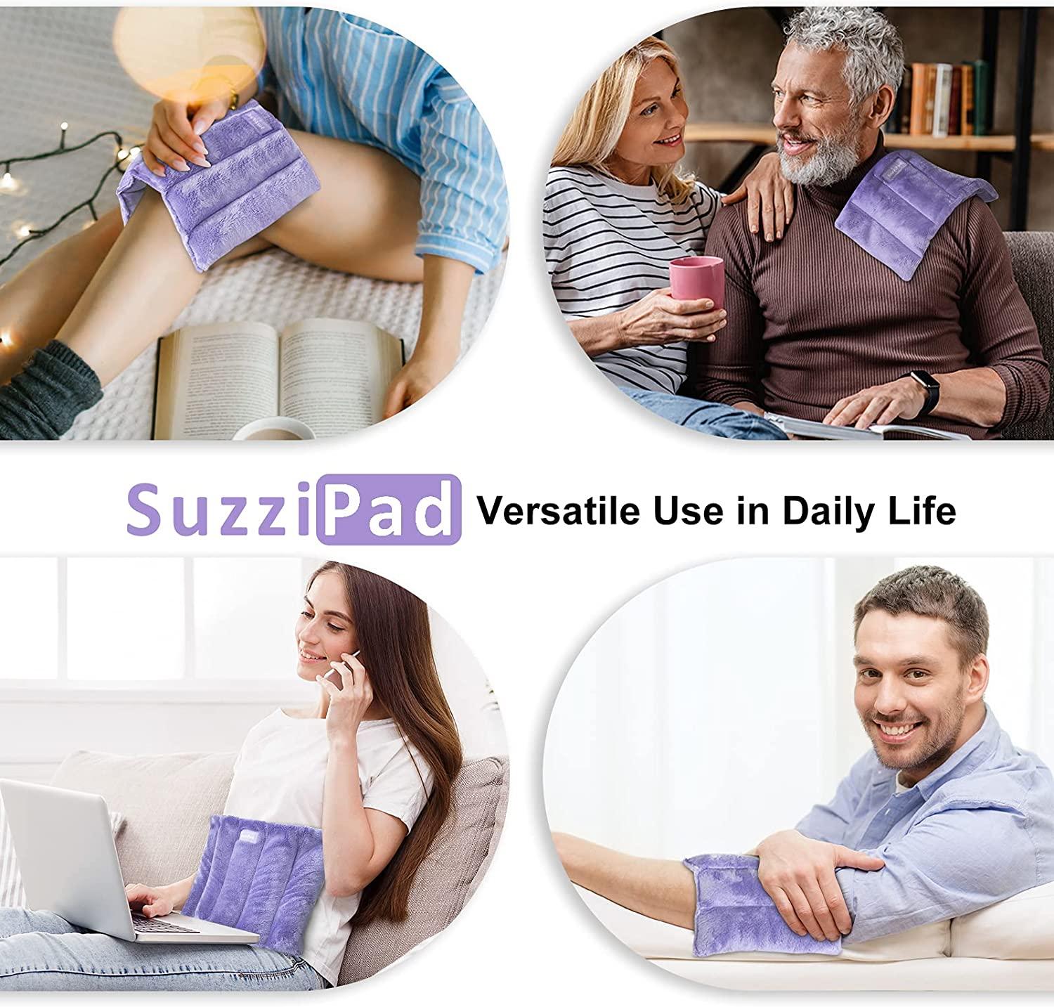 SuzziPad Microwavable Heating Pad 8 x 12 Reusable Moist Heat Pack for